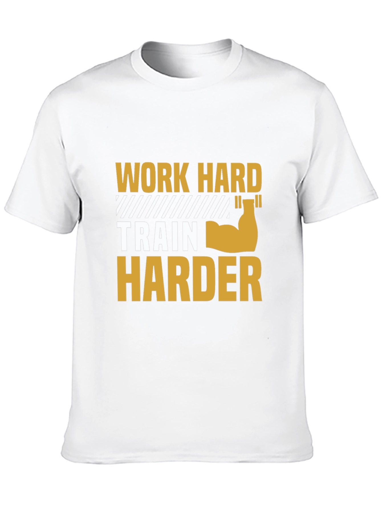 Black Work Harder Train Harder Gym T-Shirt view 10