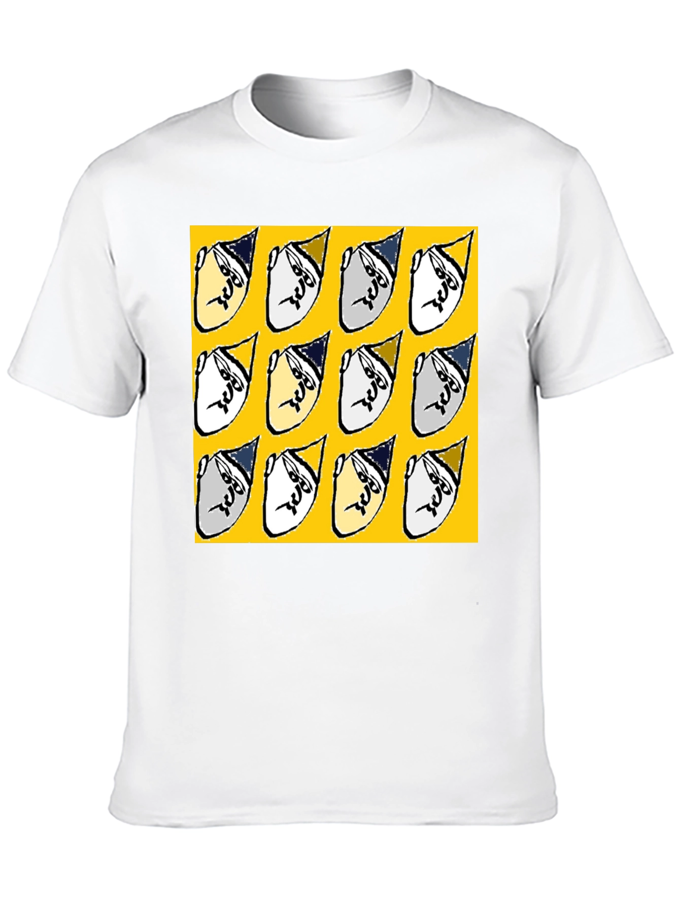 Black Funky Patterned Graphic Print Crew Neck T-Shirt view 10