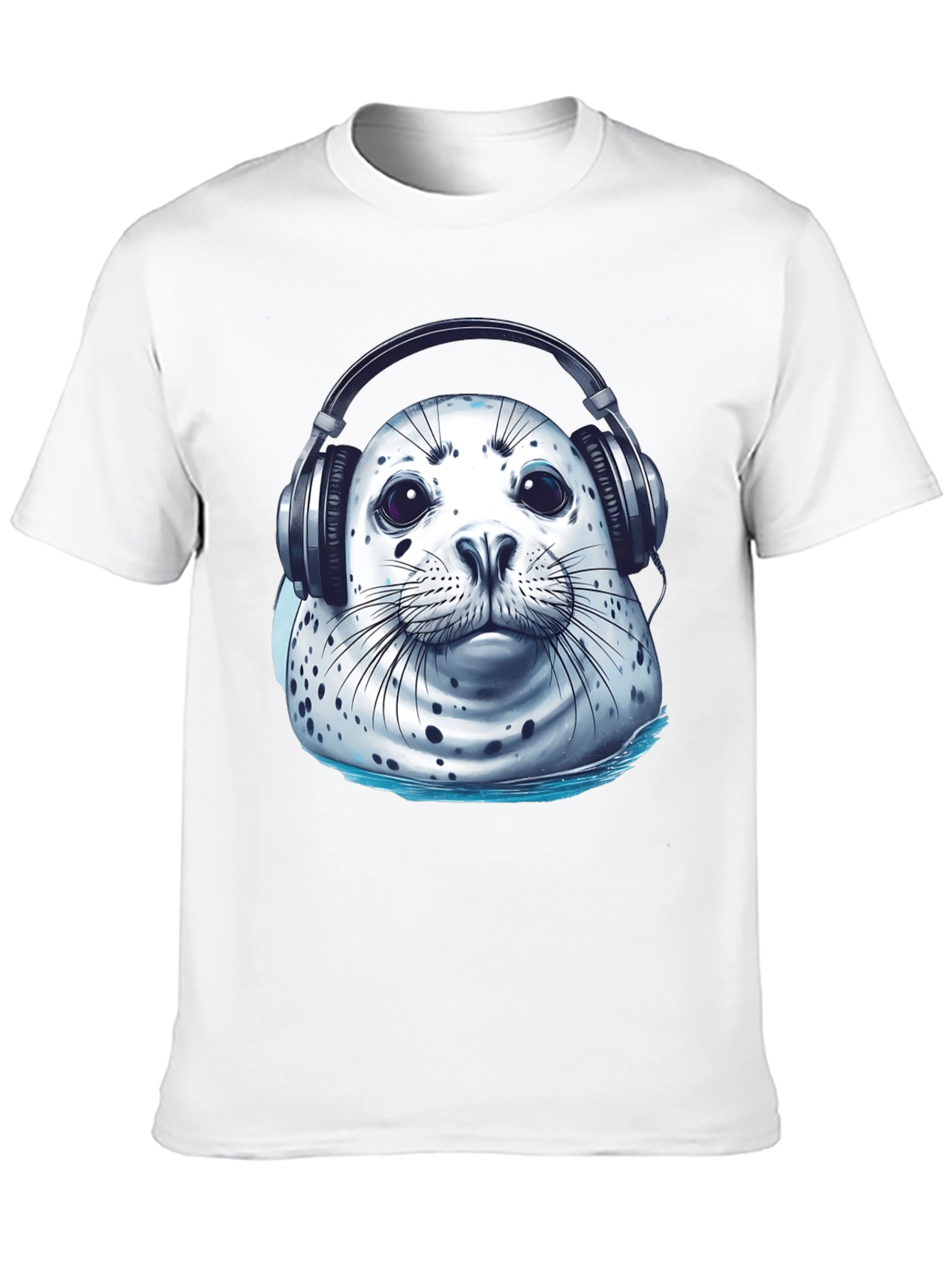 Black Seal with Headphones Graphic Tee view 10