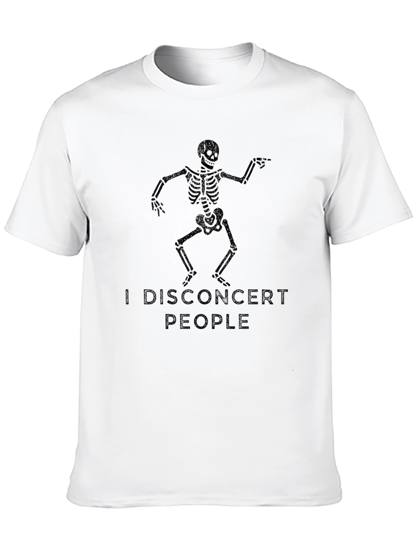Black I Disconcert People Skeleton Graphic Tee - Black view 10