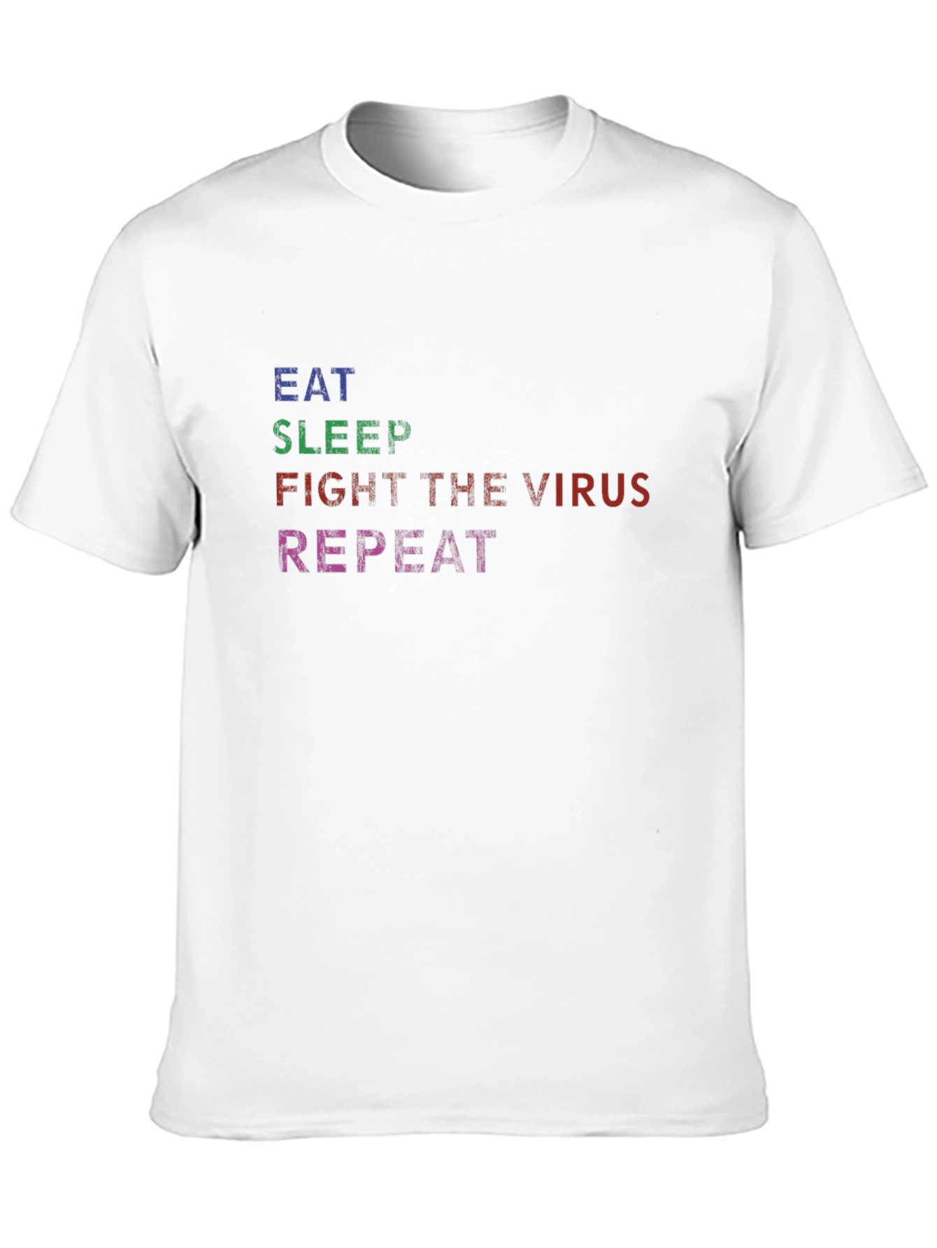 Black Eat Sleep Fight Virus Repeat Black Graphic Tee view 10