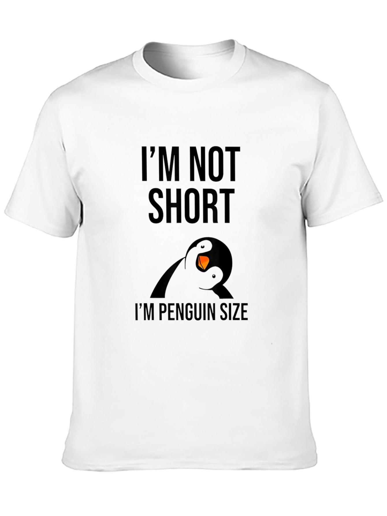 Black I'm Not Short I'm Penguin Size Black T-Shirt view 10