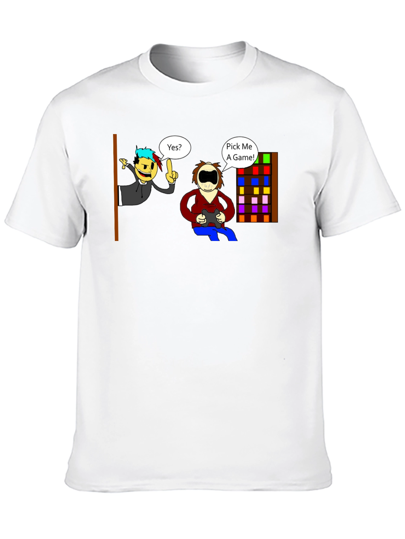 Black Gamer Choice Graphic Tee - Pick Me A Game! Black T-Shirt view 10