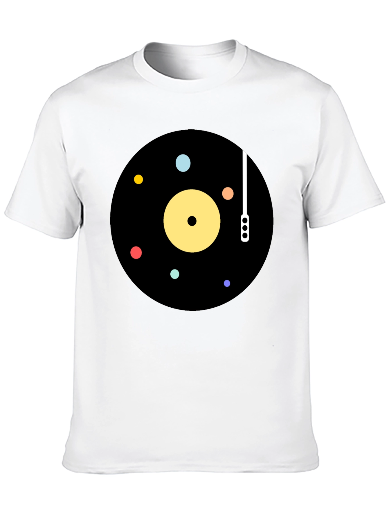 Black Retro Vinyl Record Graphic T-Shirt view 10