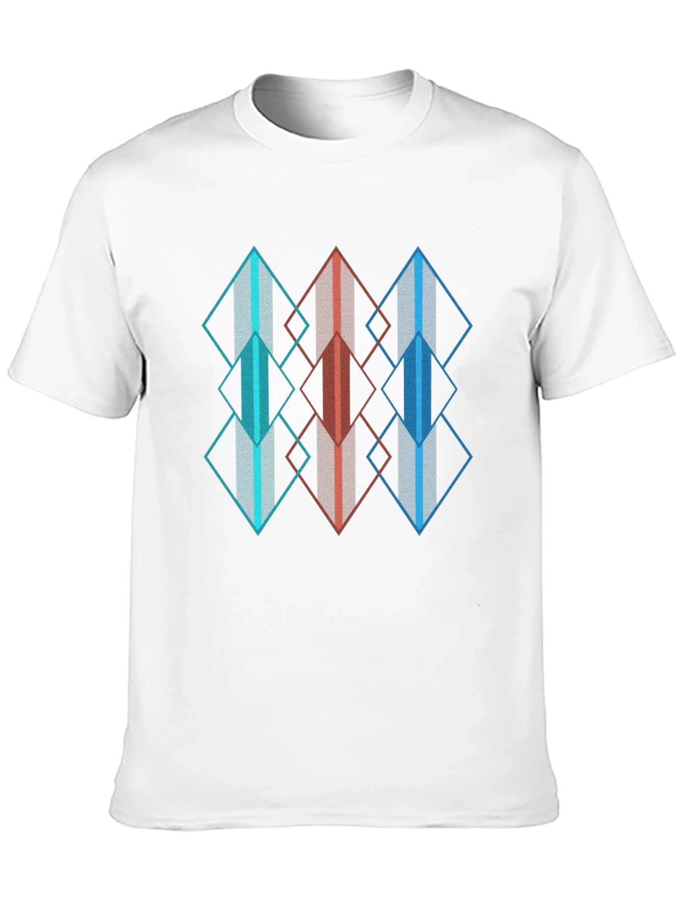 Black Geometric Diamond Pattern T-Shirt view 10