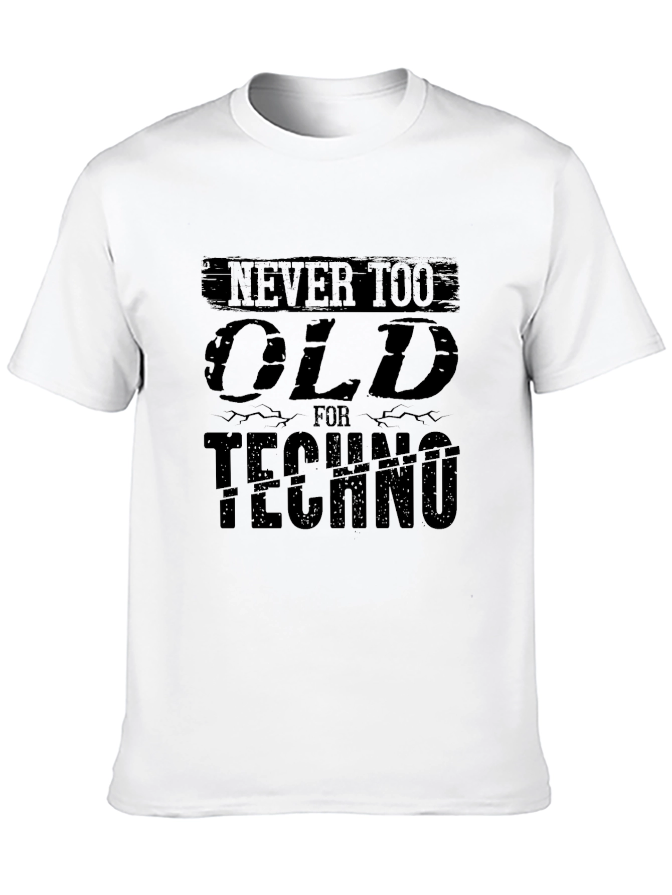 Black Never Too Old For Techno Graphic T-Shirt view 10