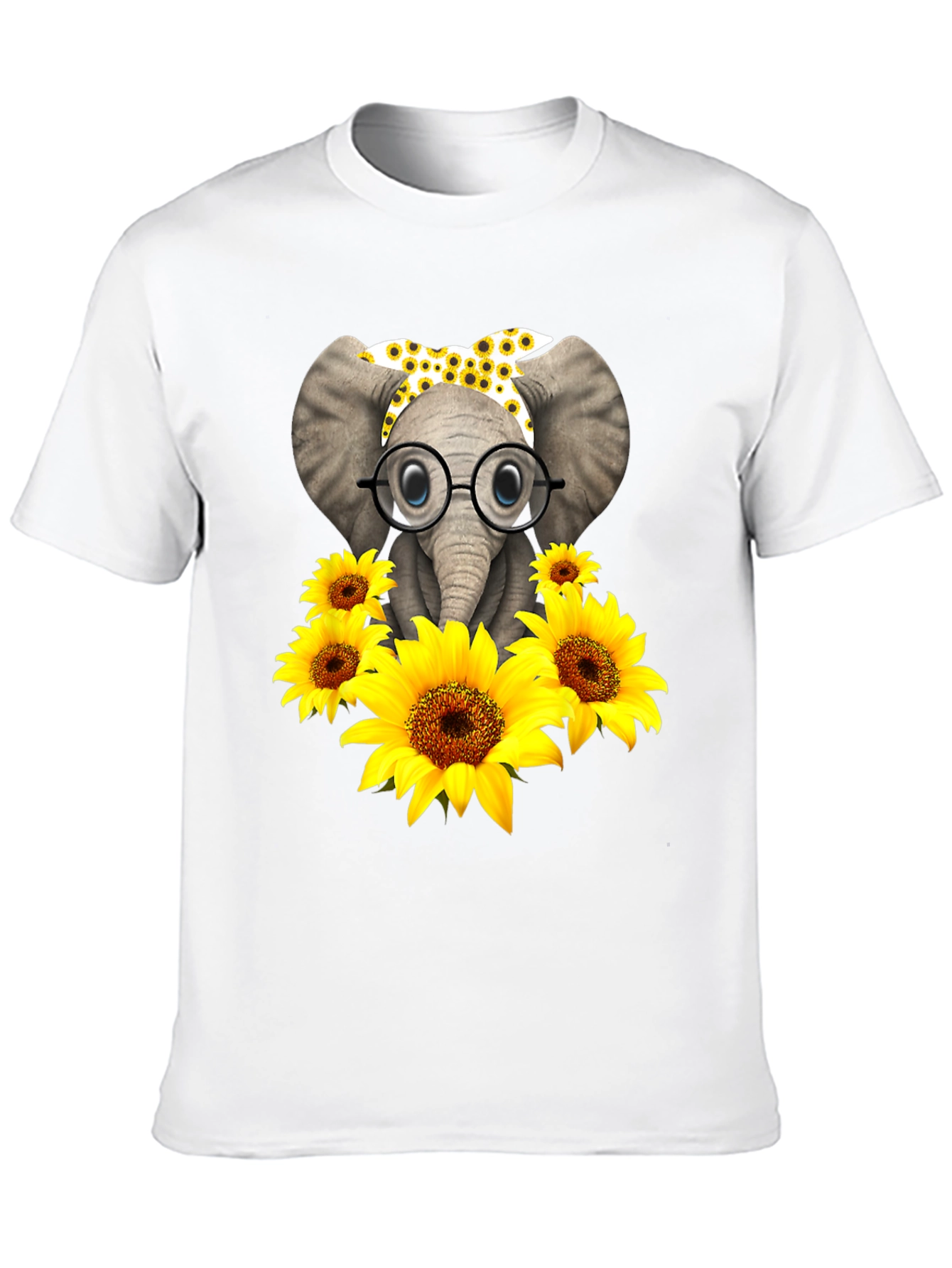 Black Elephant Sunflower Graphic Tee view 10