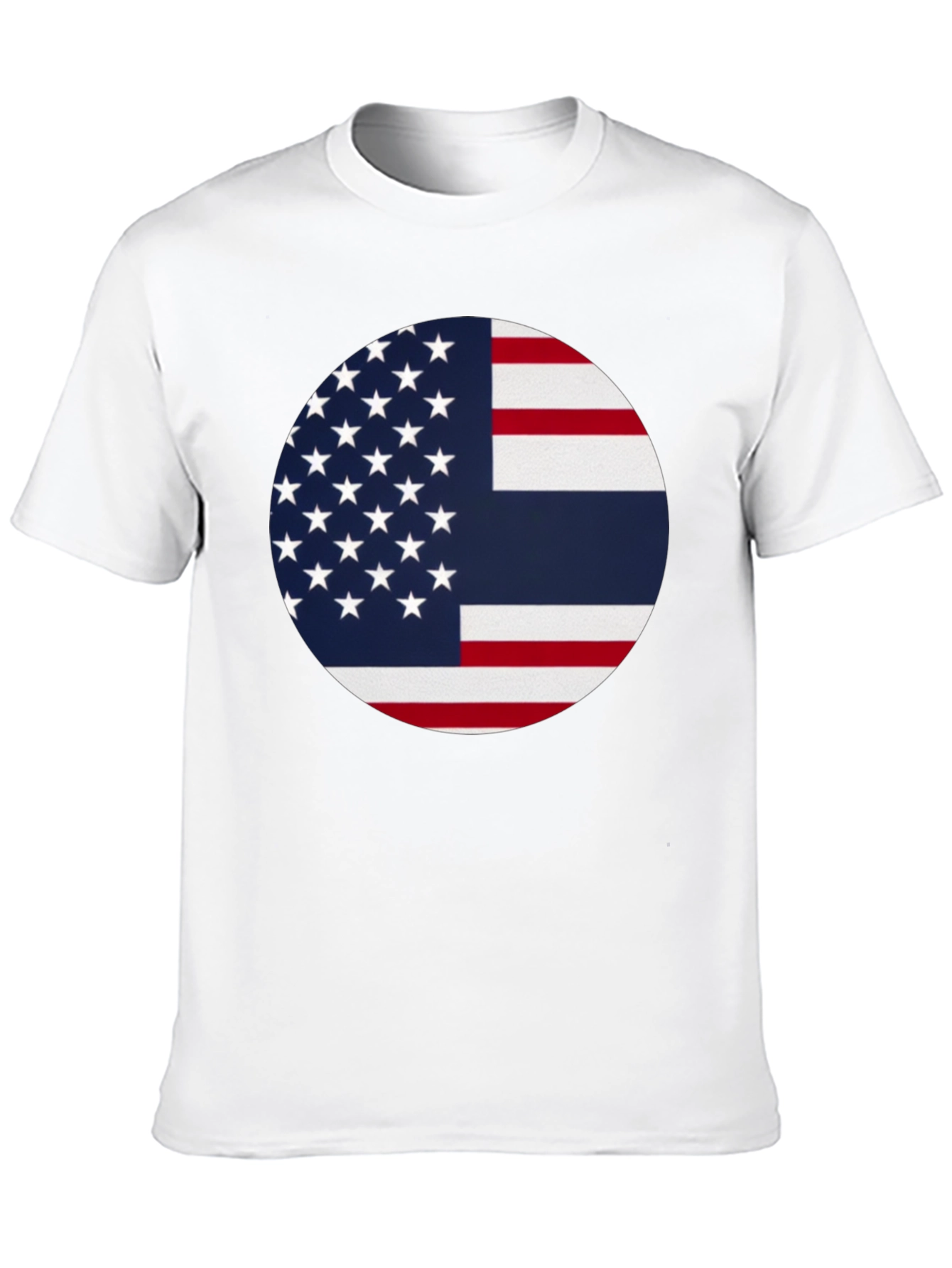 Black USA & Thailand Flag Graphic Tee - Stylish Fusion T-Shirt view 10