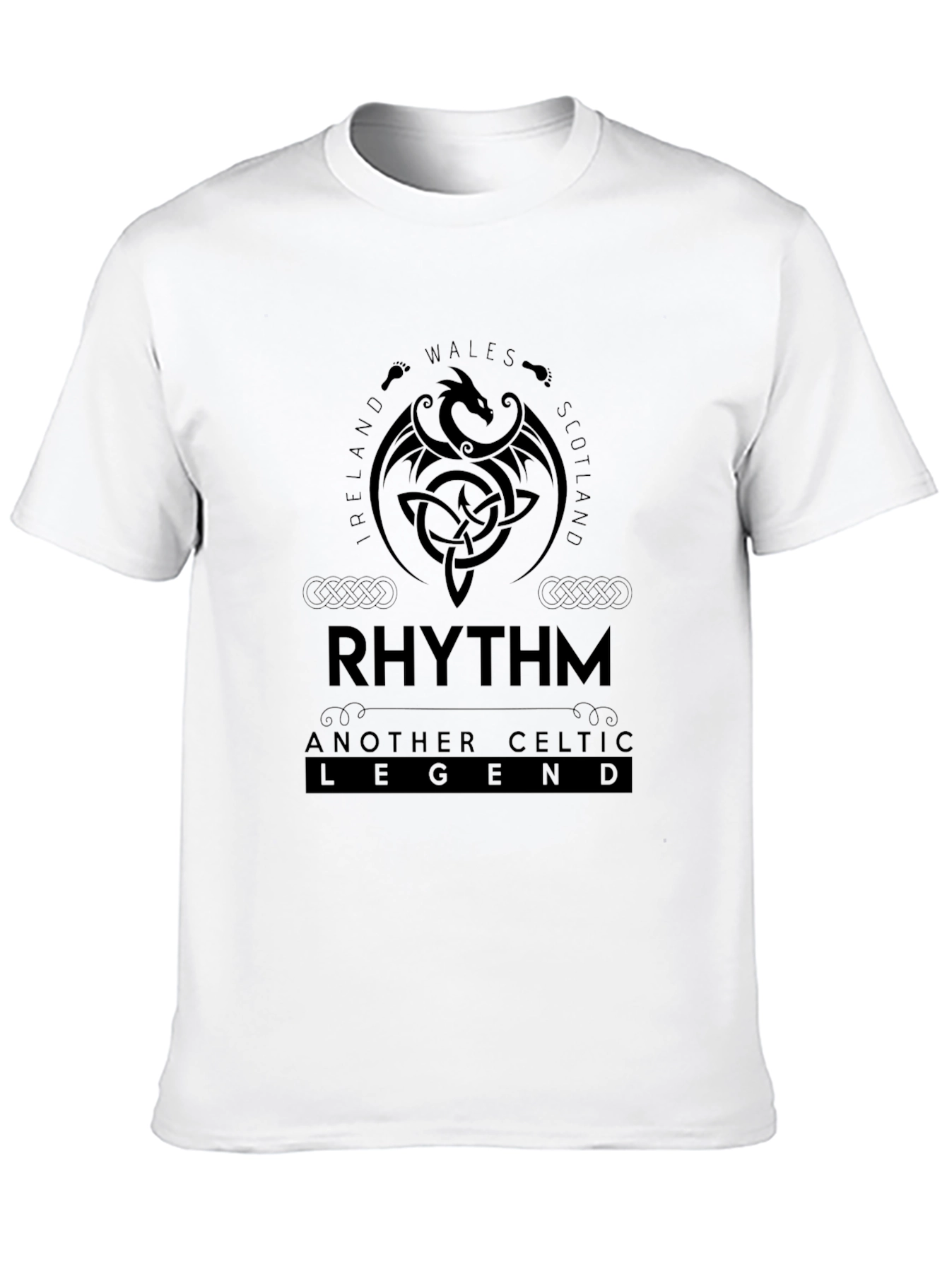 Black Celtic Legend Rhythm Black T-Shirt view 10