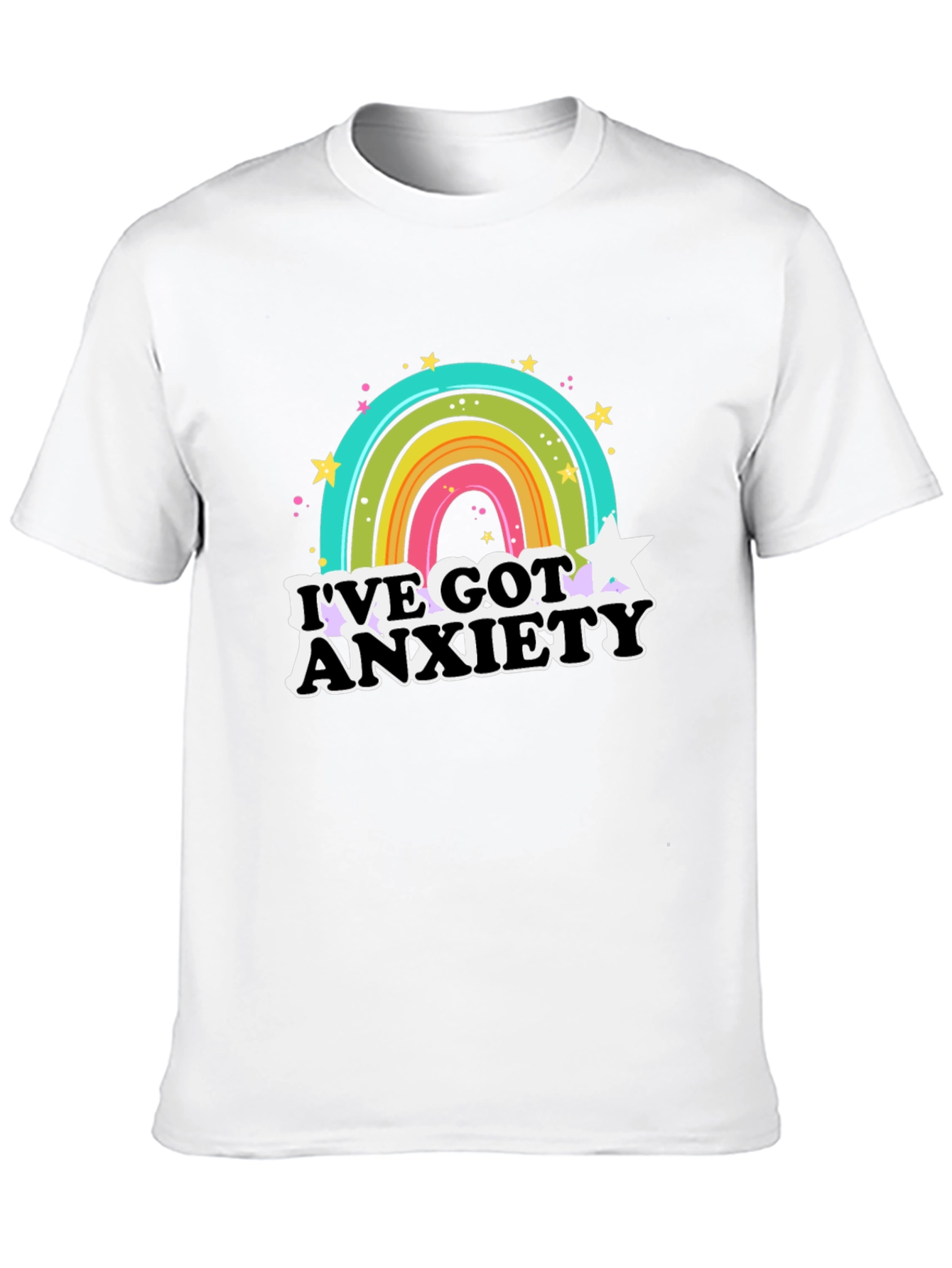 Black Anxiety Rainbow Graphic Tee view 10