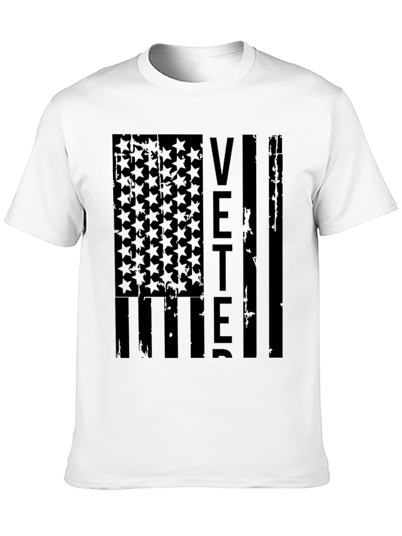 Black VETERAN American Flag Graphic T-Shirt view 10