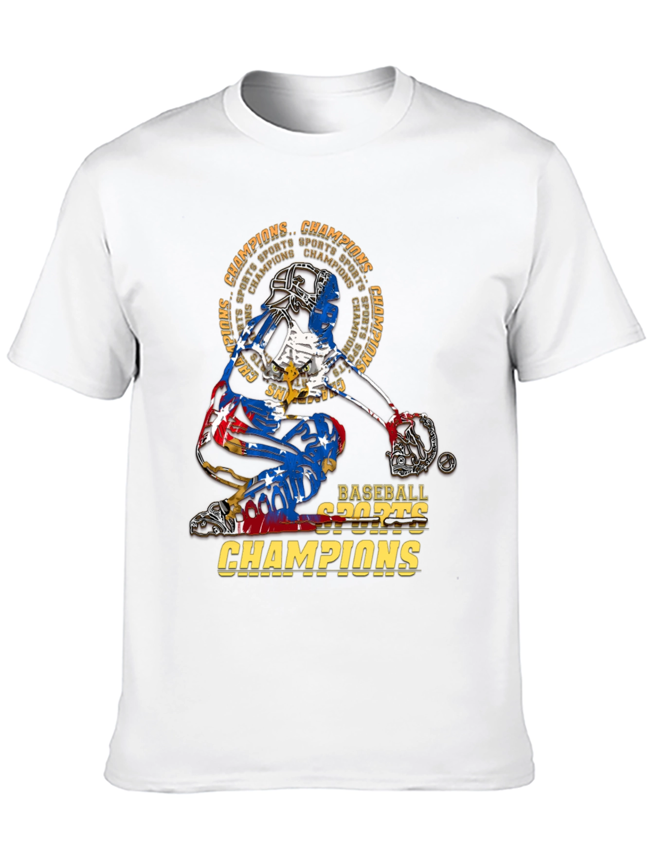 Black Baseball Catcher Champions T-Shirt view 10