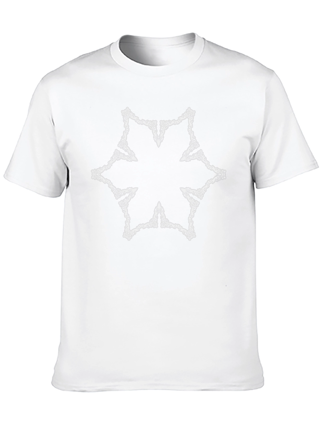 Ornate Snowflake Graphic Tee - Black Cotton Blend - 10