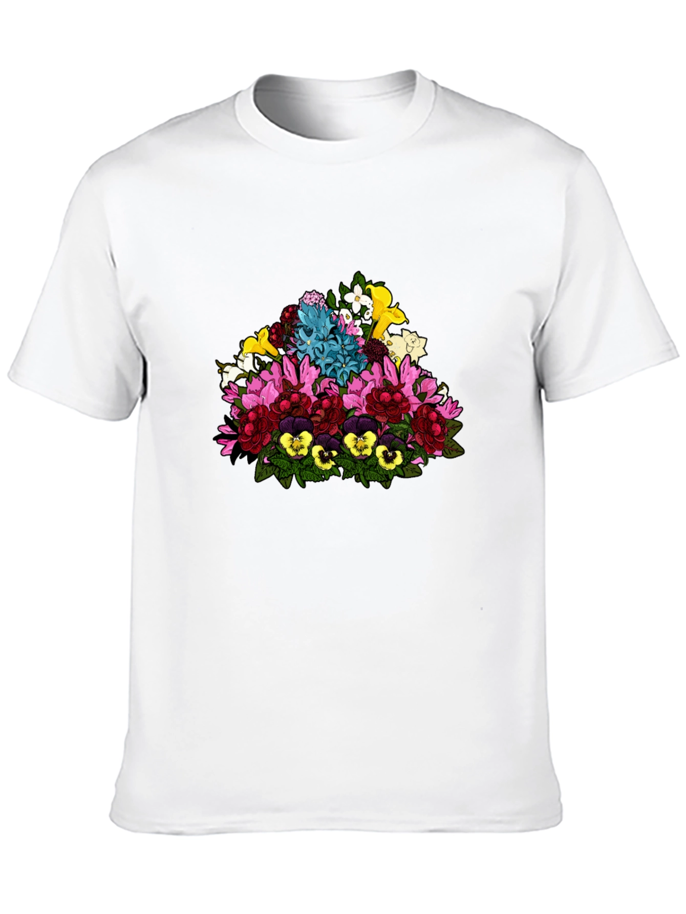 Black Floral Bouquet Graphic Black T-Shirt view 10