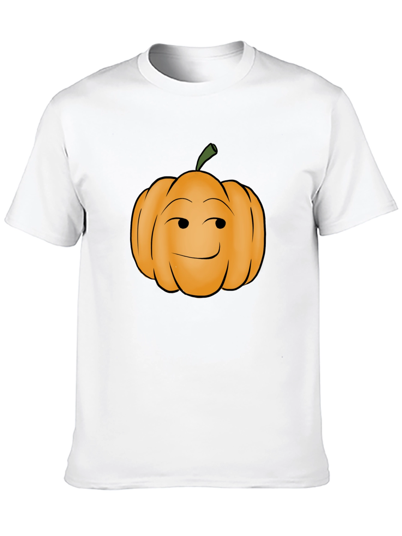 Black Smirking Pumpkin Graphic Tee - Black Cotton T-Shirt view 10