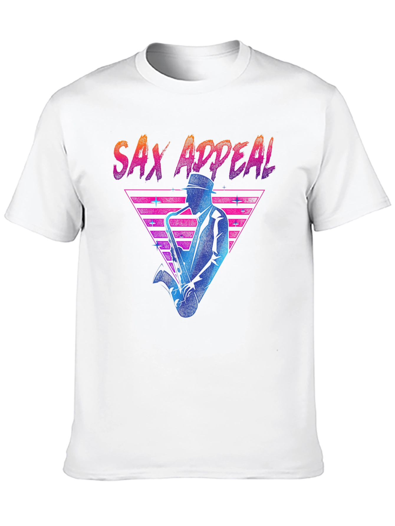 Black Sax Appeal T-Shirt - Retro 80s Design view 10