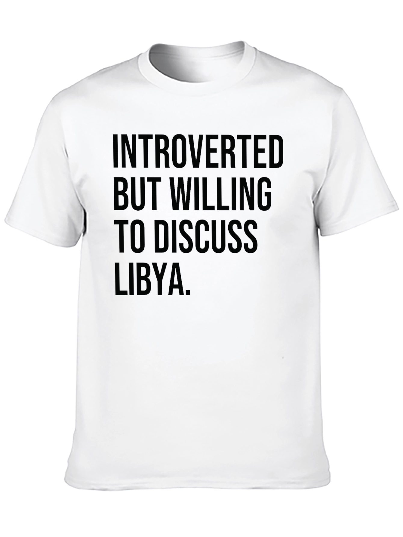 Black Introverted Libya T-Shirt - Black Cotton Tee for Thoughtful Introverts view 10