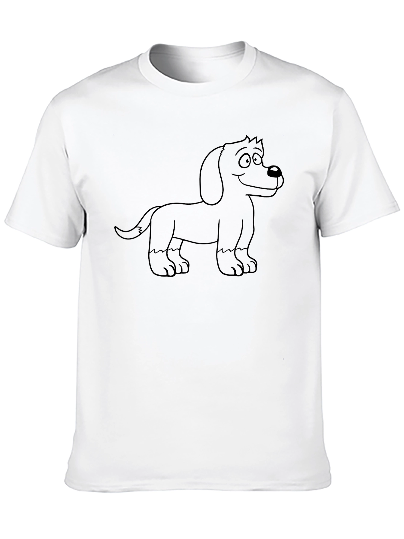 Black Dachshund Dog Outline Black T-Shirt view 10