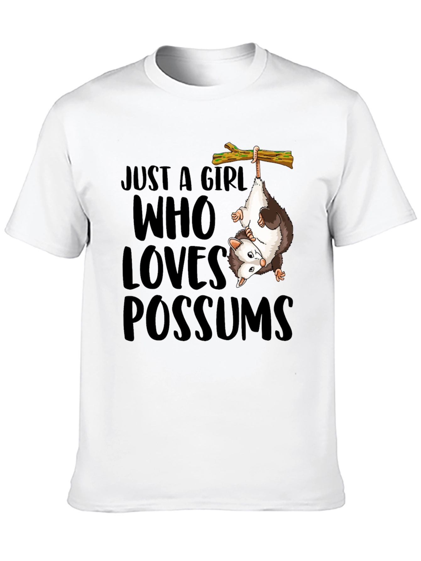 Black Just a Girl Who Loves Possums T-Shirt view 10