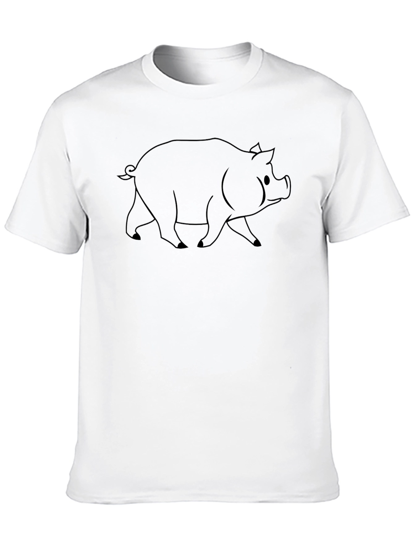 Black Pig Graphic Black T-Shirt - Unisex Casual Tee view 10