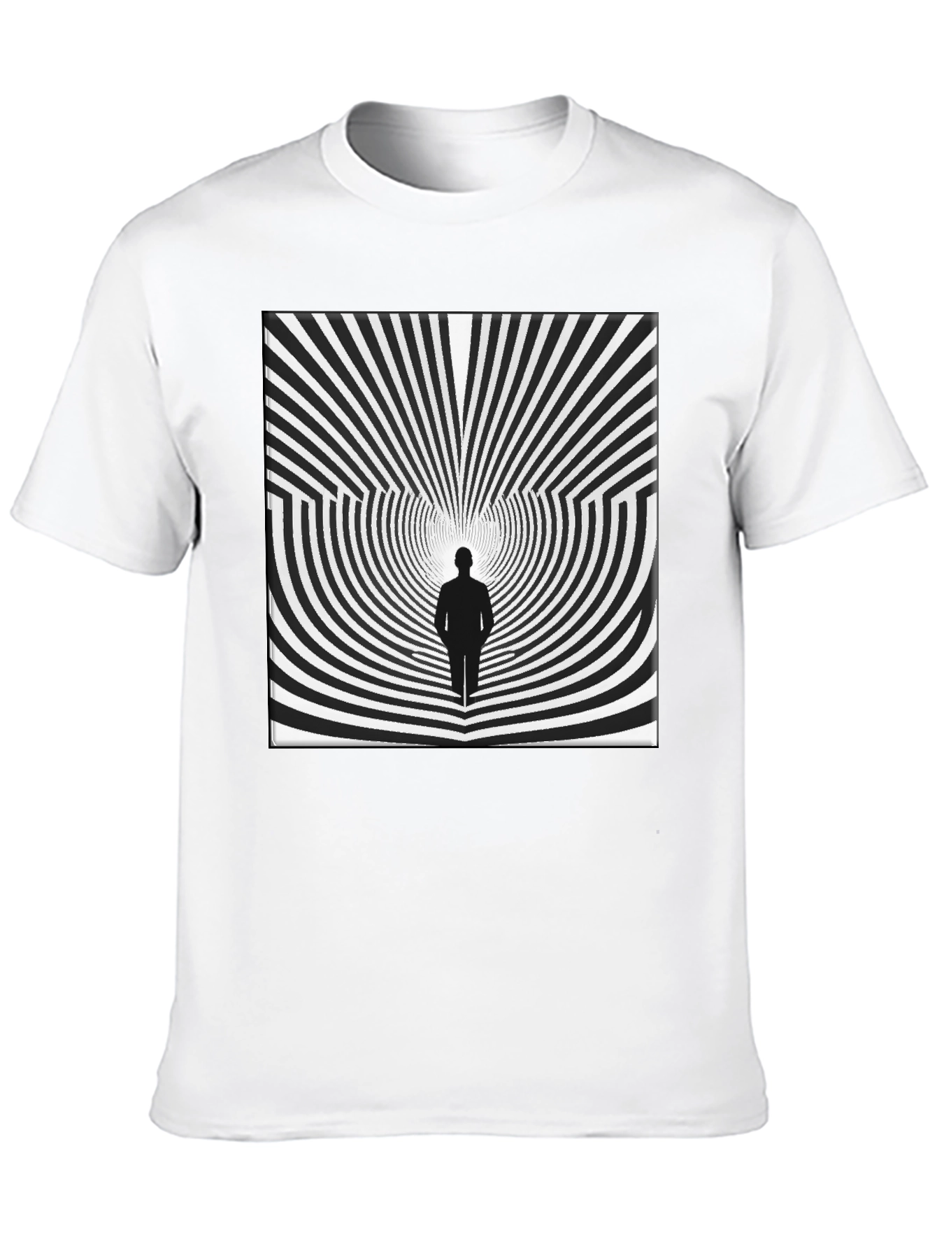Black Optical Illusion Graphic Tee - Black Cotton Shirt view 10