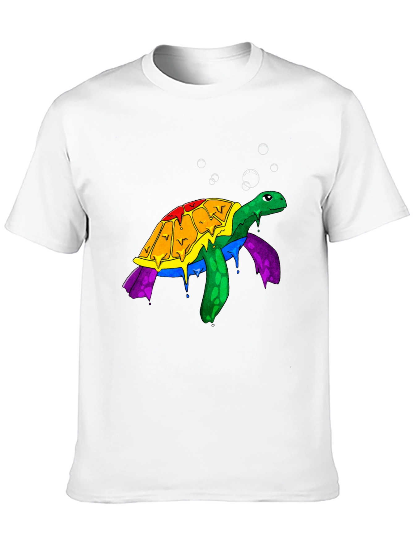 Black Rainbow Turtle Graphic Tee - Unique Animal Design view 10
