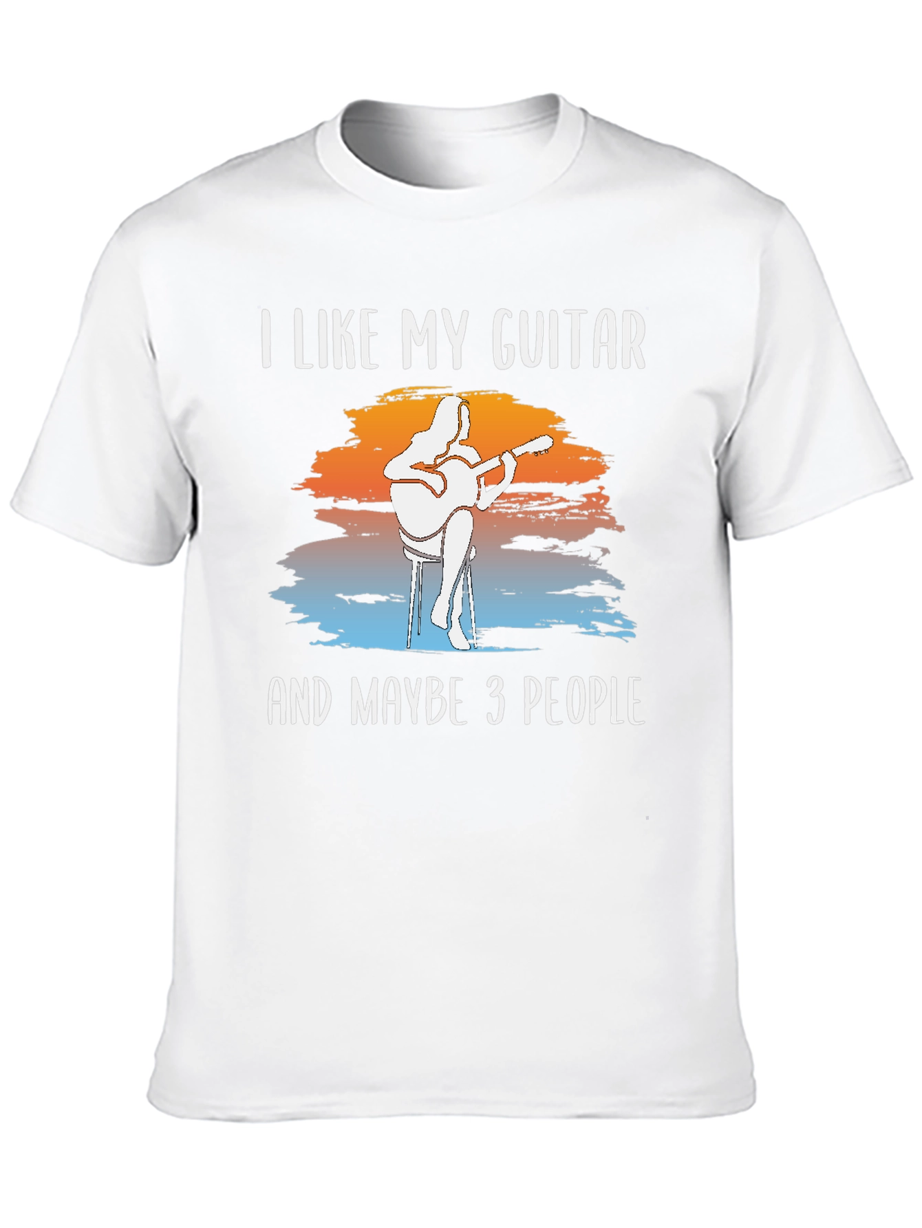 Black Guitar & People Graphic T-Shirt view 10