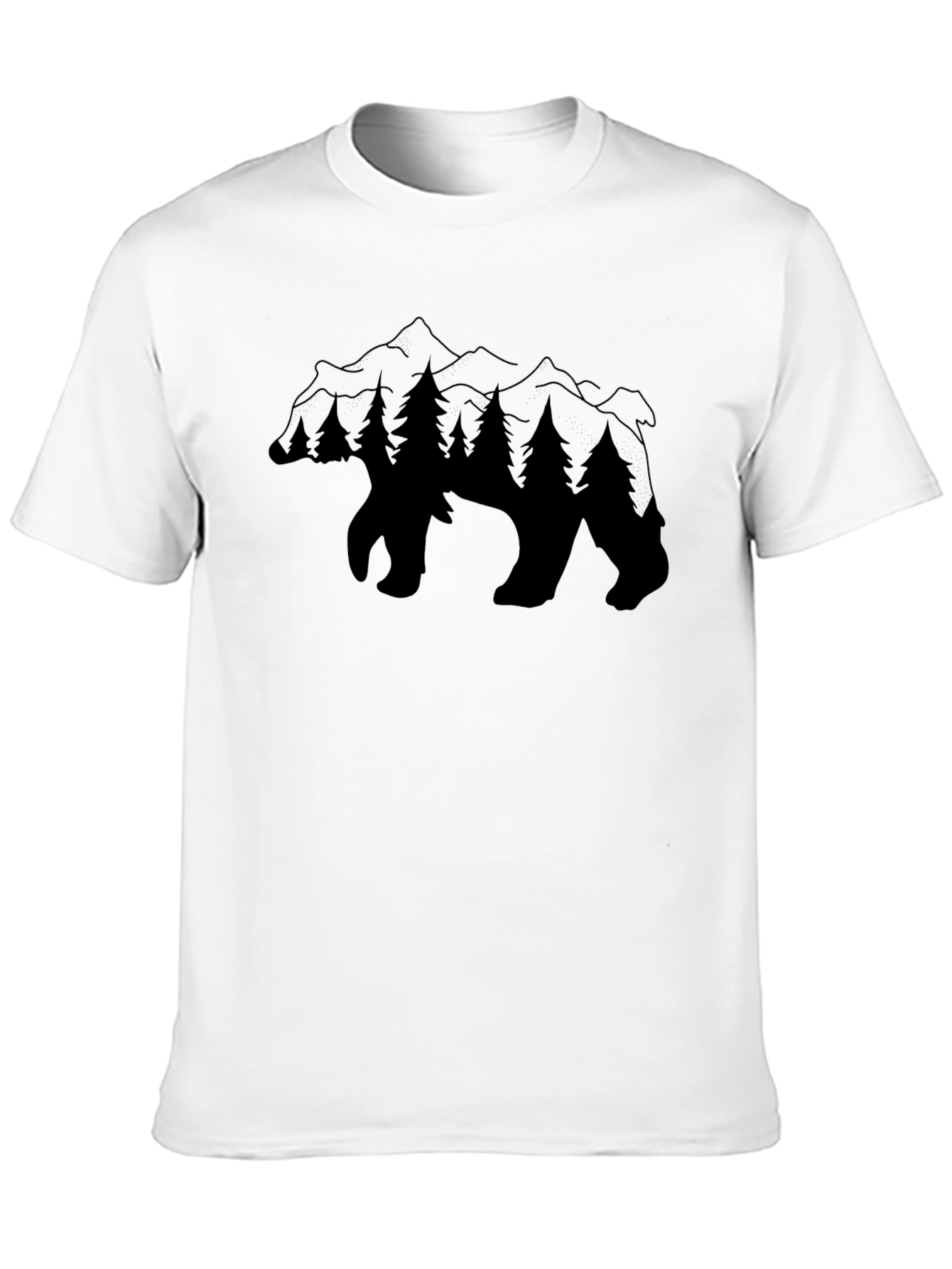 Black Nature Bear Graphic Tee - Black Unisex T-Shirt view 10