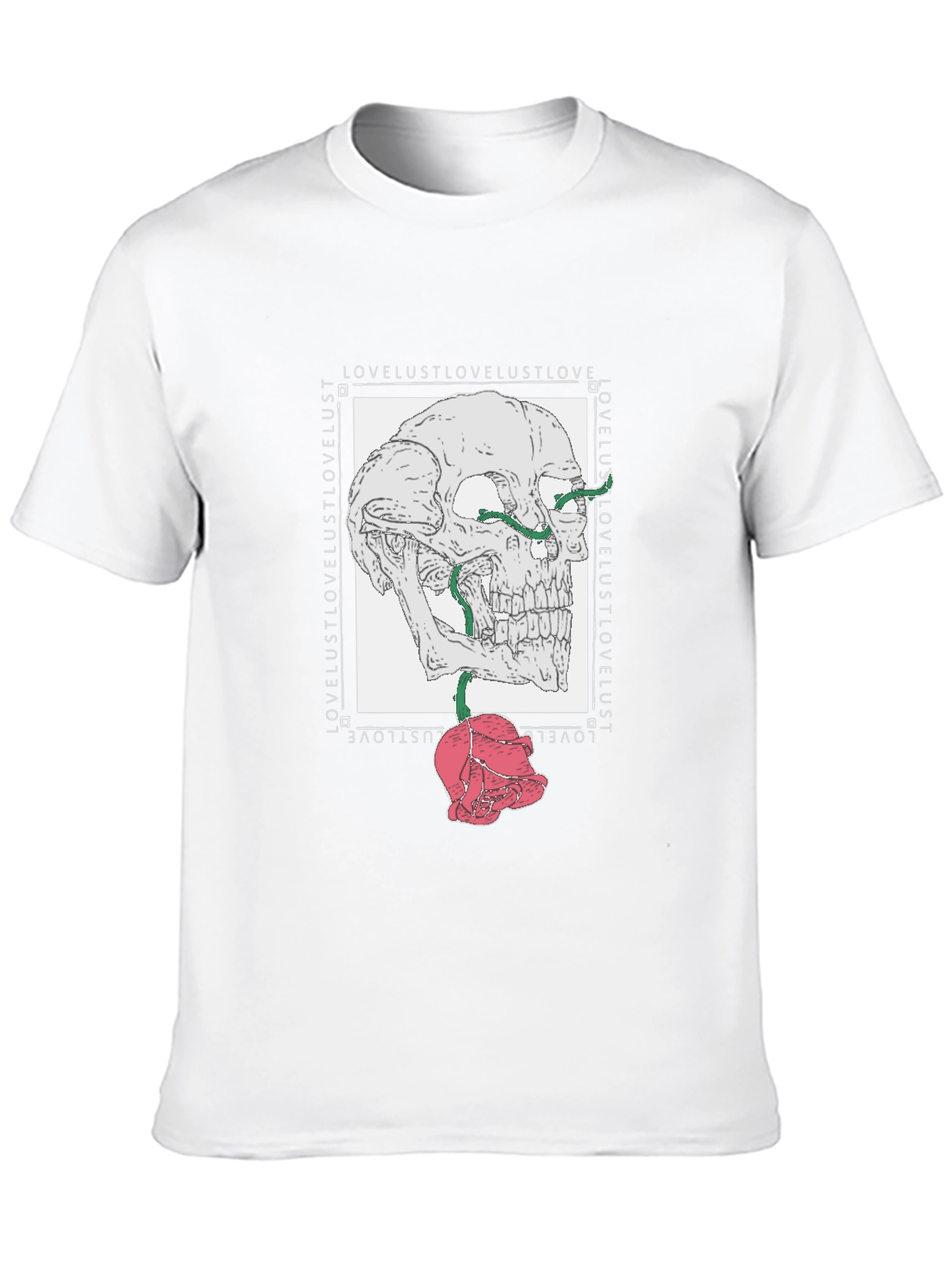 Black Skull & Rose Graphic Tee - Love Lust Design view 10