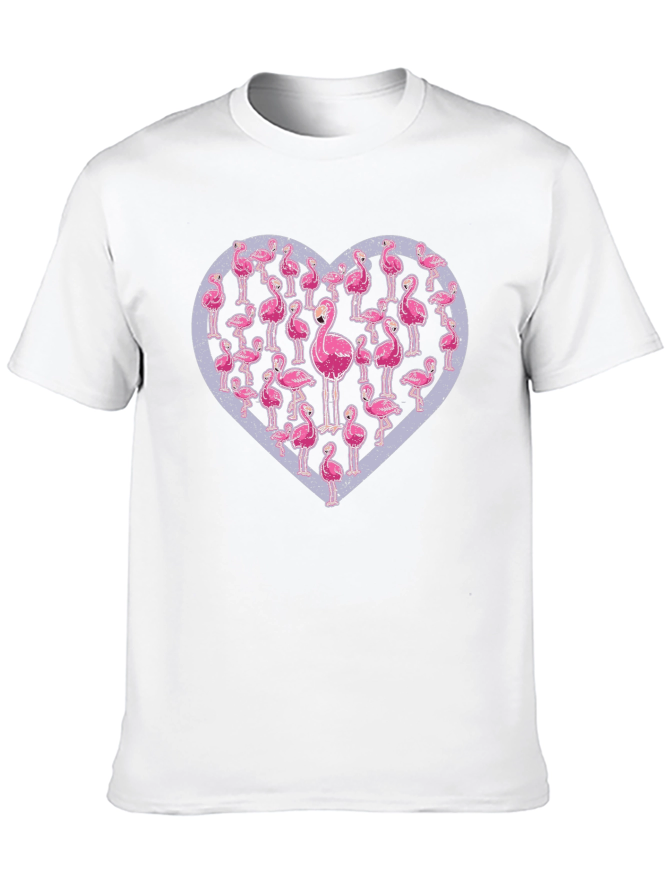 Black Flamingo Heart Graphic Tee - Casual Black T-Shirt view 10