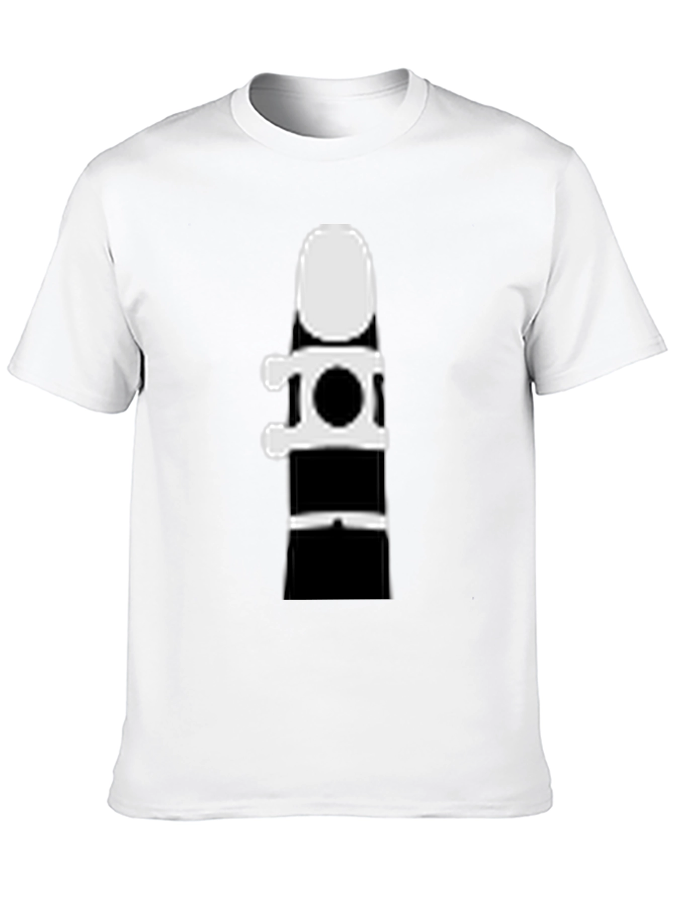 Black Clarinet Silhouette Graphic Tee - Black Cotton T-Shirt view 10