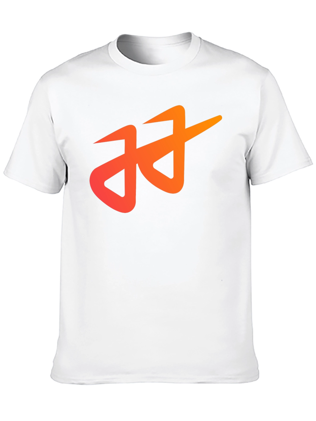 Black Modern Black T-Shirt with Abstract Orange Logo view 10