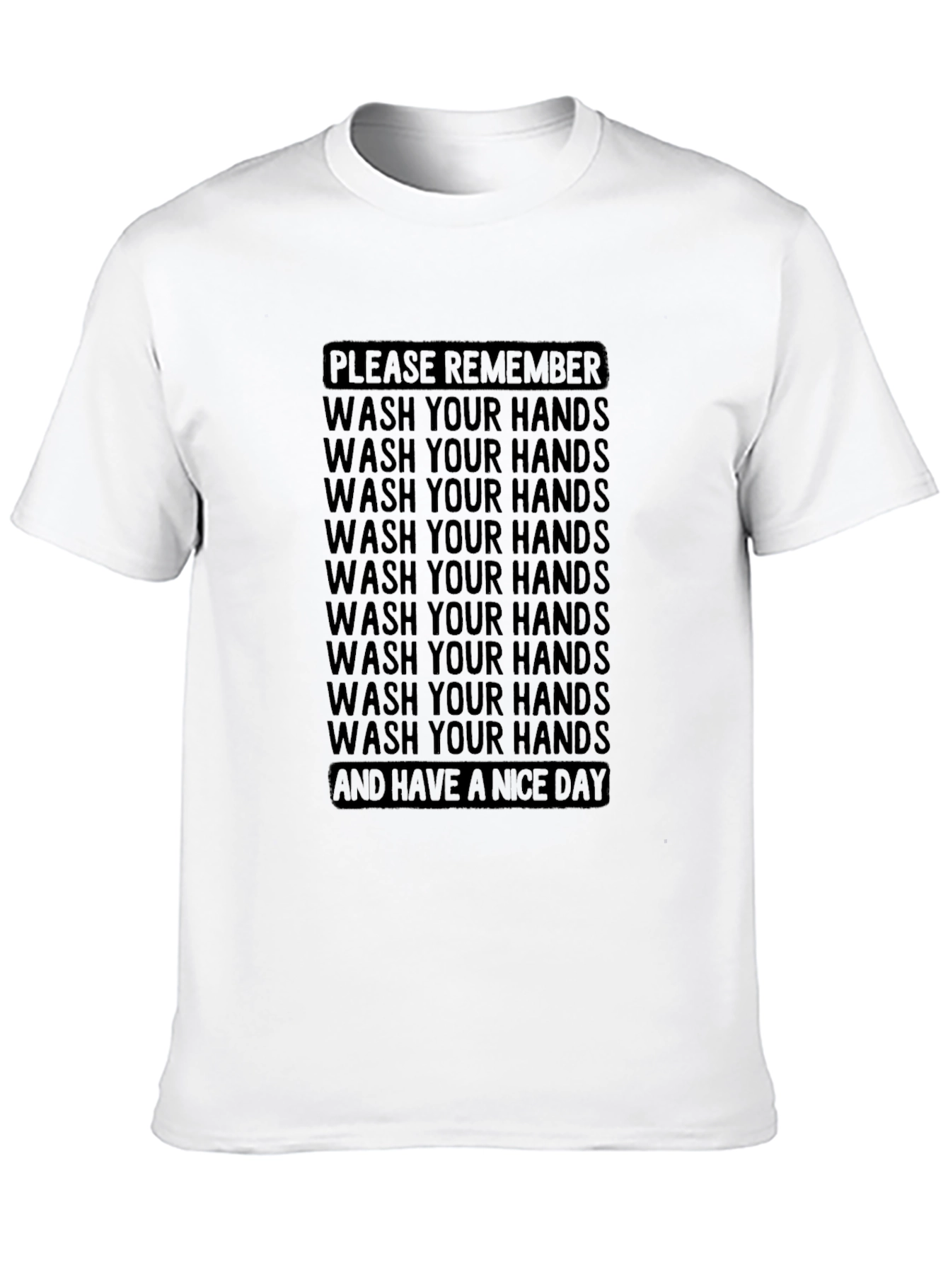 Black Wash Your Hands Reminder T-Shirt - Black view 10