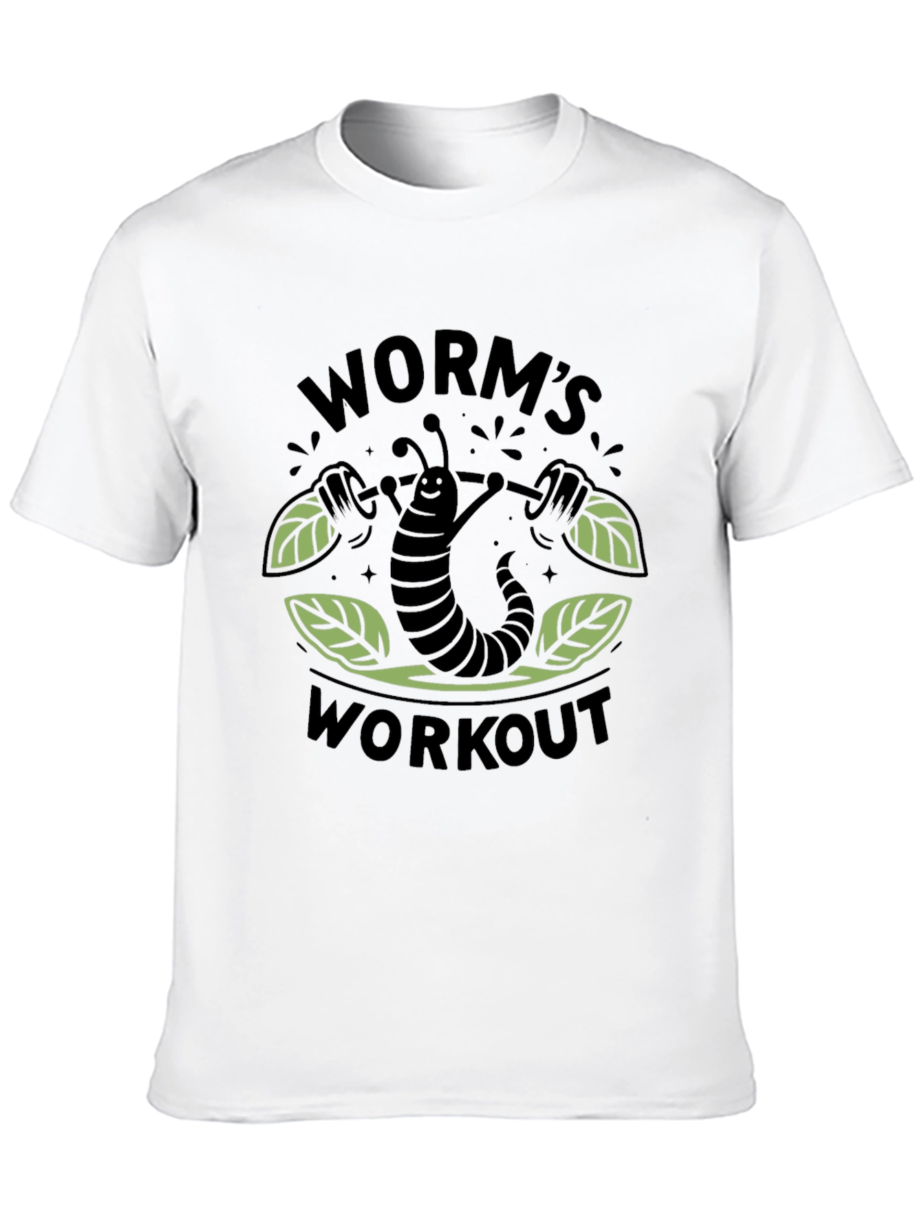 Black Worm's Workout T-Shirt - Black Cotton Tee view 10