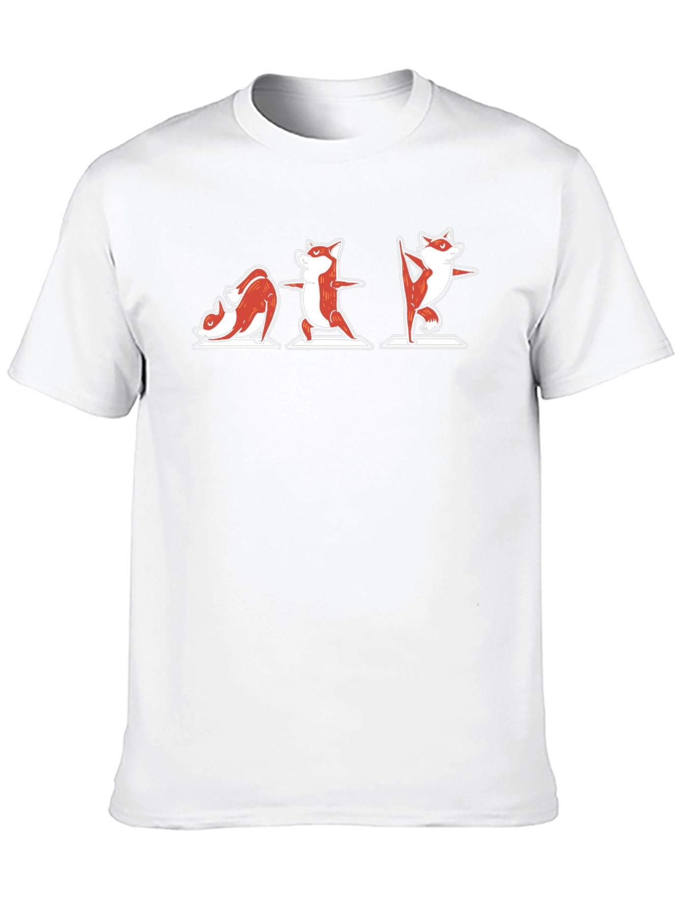 Black Yoga Fox Graphic Tee - Black Cotton T-Shirt view 10