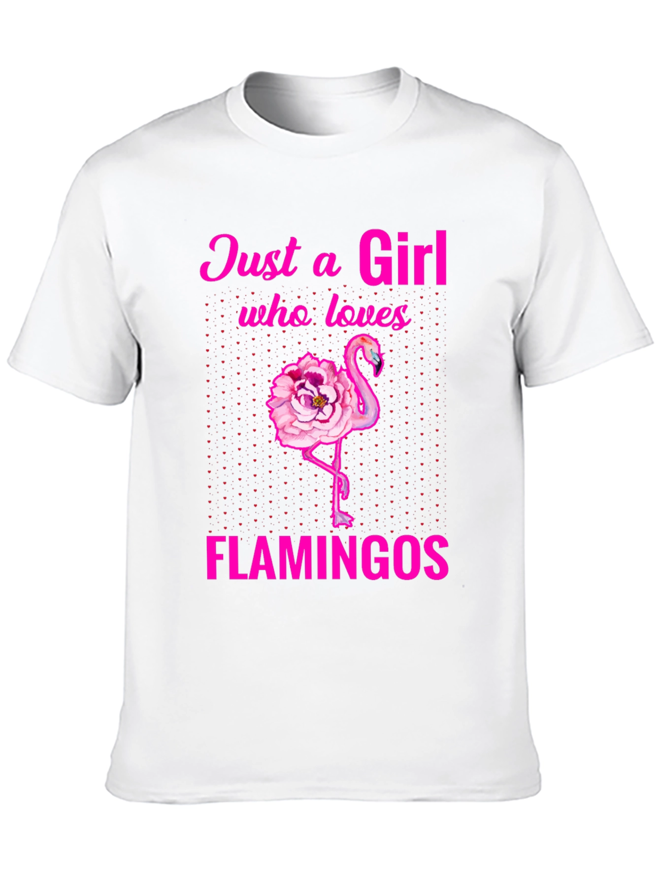 Black Just a Girl Who Loves Flamingos T-Shirt view 10