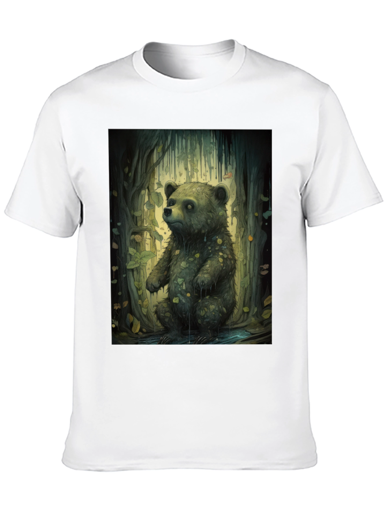 Black Bear Forest Graphic Tee - Nature Inspired Print view 10