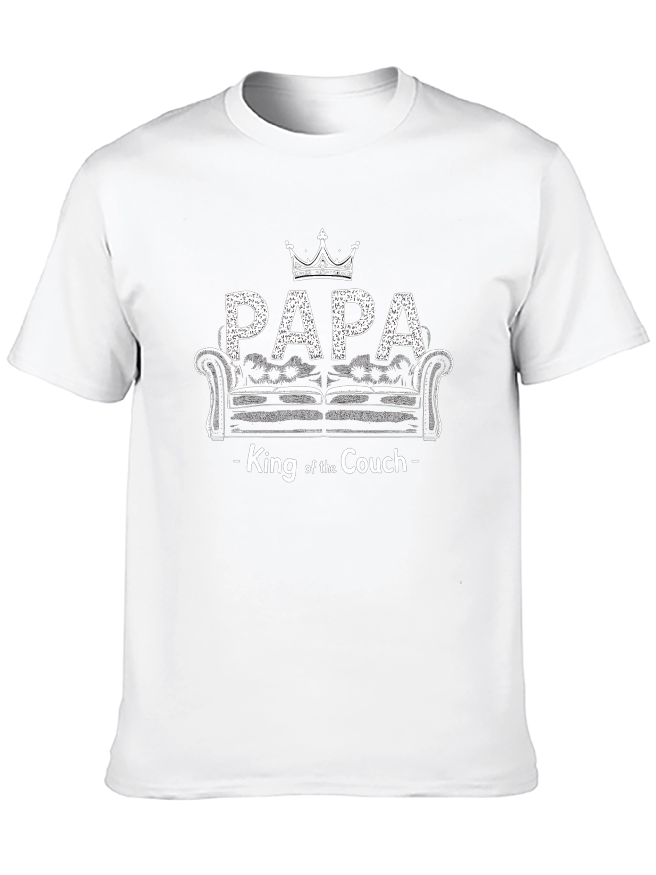 Black Papa King of the Couch T-Shirt - Funny Dad Tee view 10