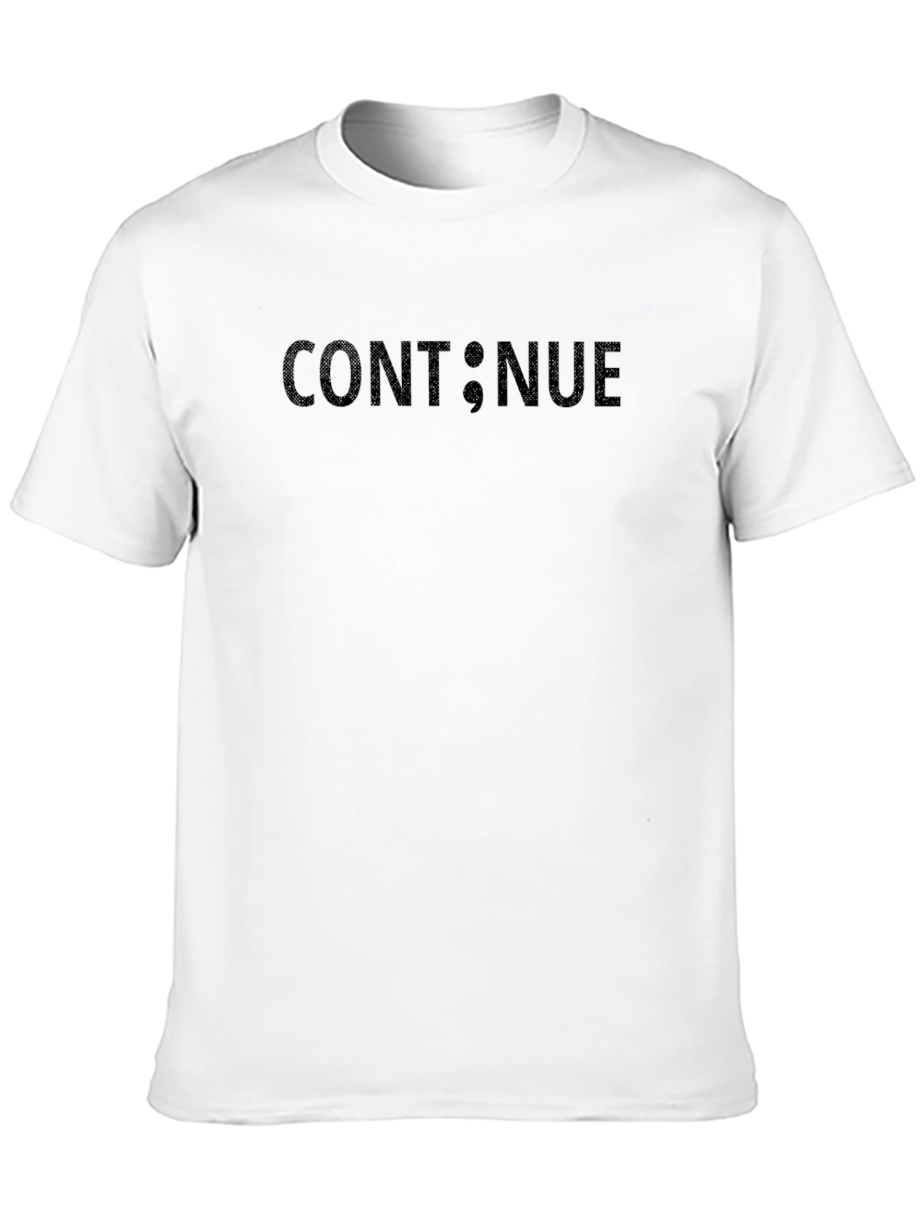 Black Continue Semicolon Statement T-Shirt view 10
