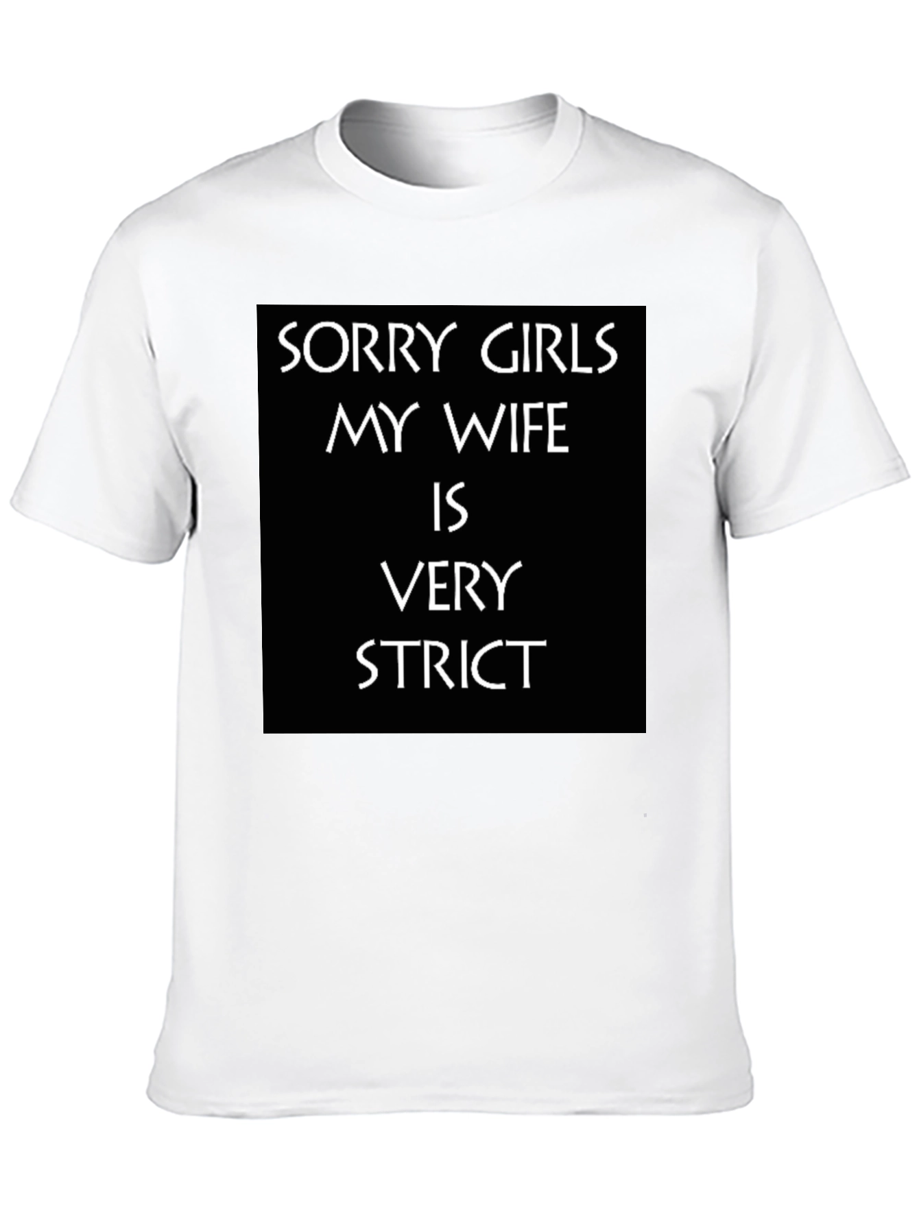 Black Humorous "Strict Wife" Graphic Tee view 10