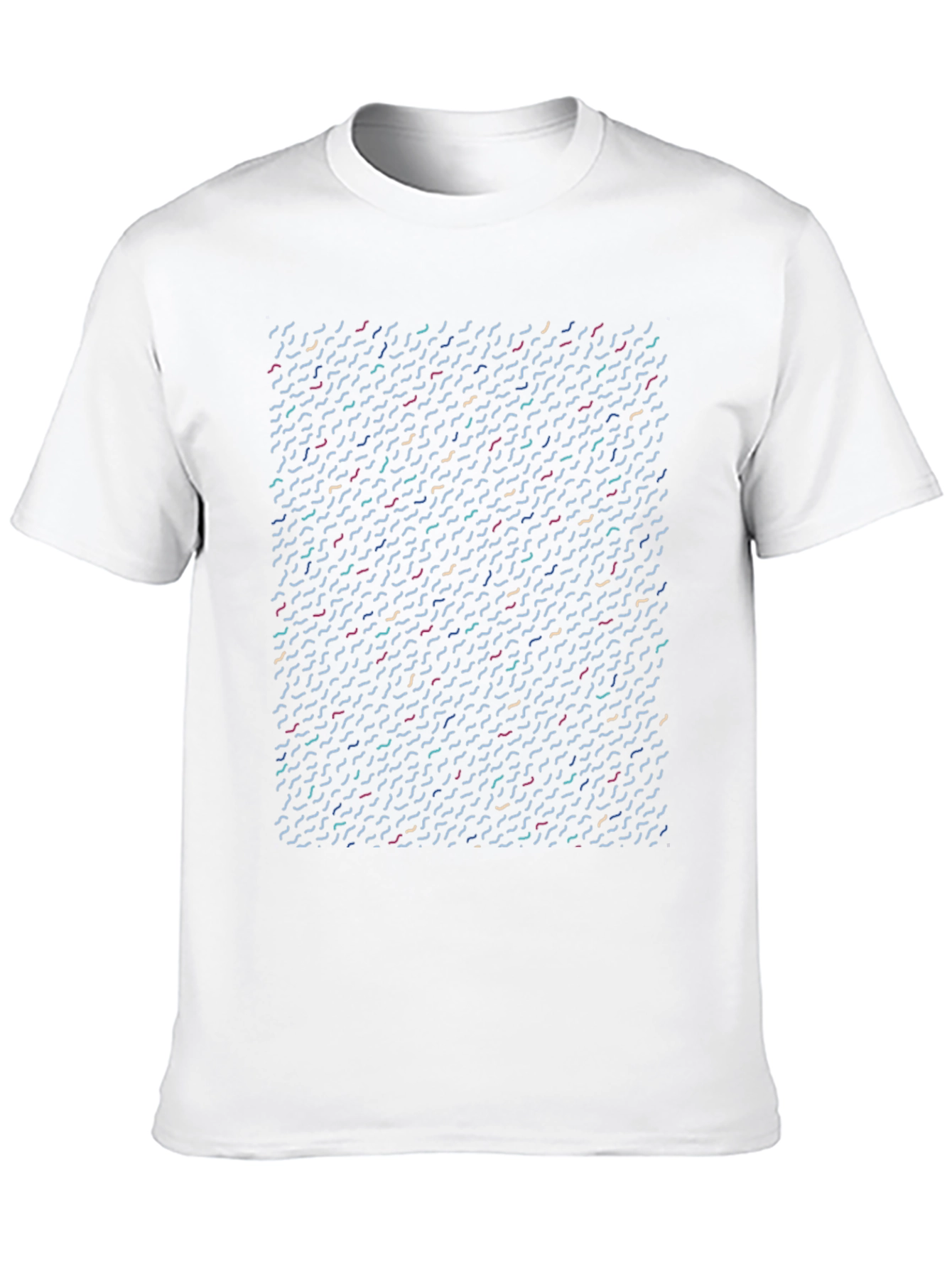 Abstract Line Pattern Black T-Shirt - 10