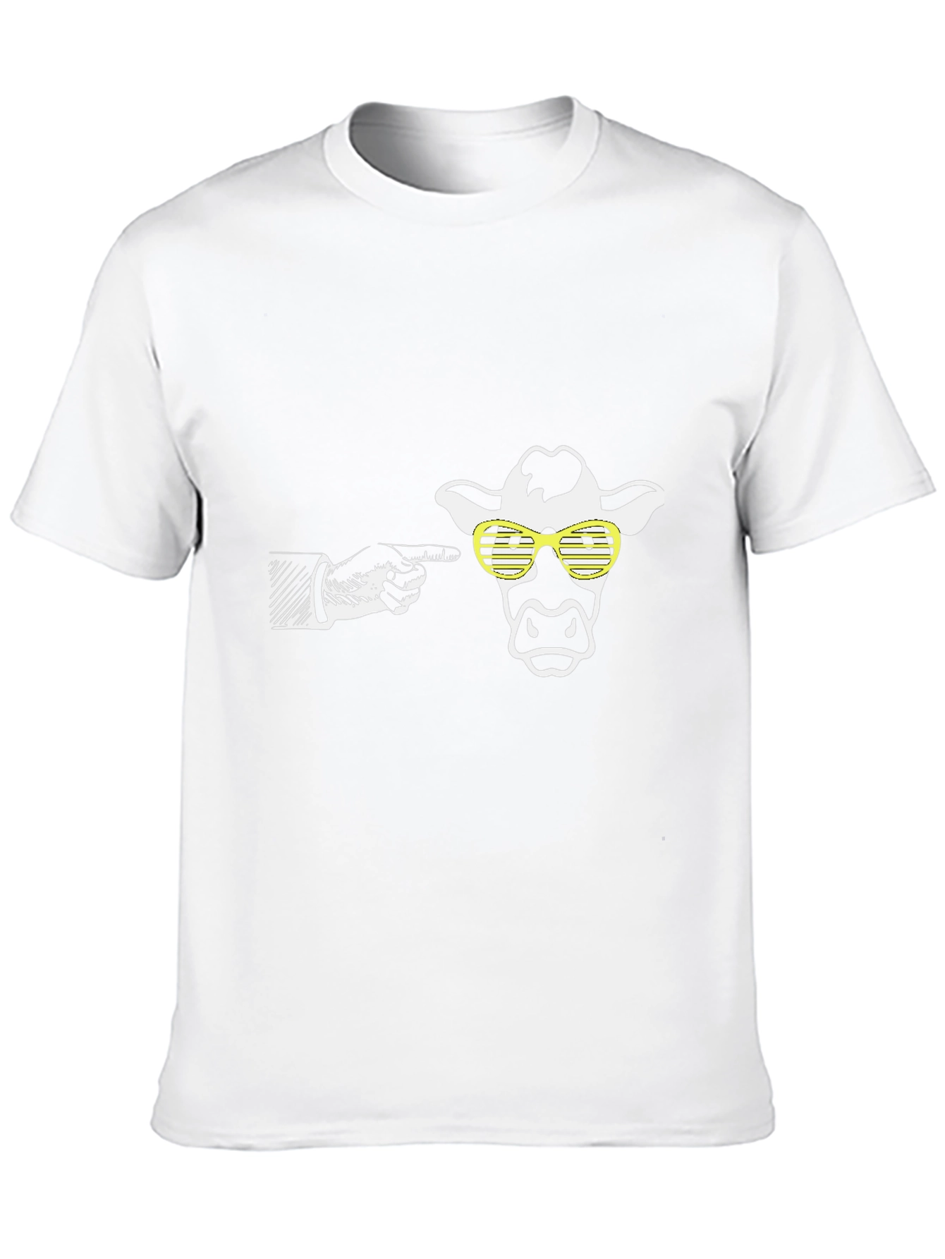 Black Cow with Sunglasses Graphic Tee - Novelty T-Shirt view 10