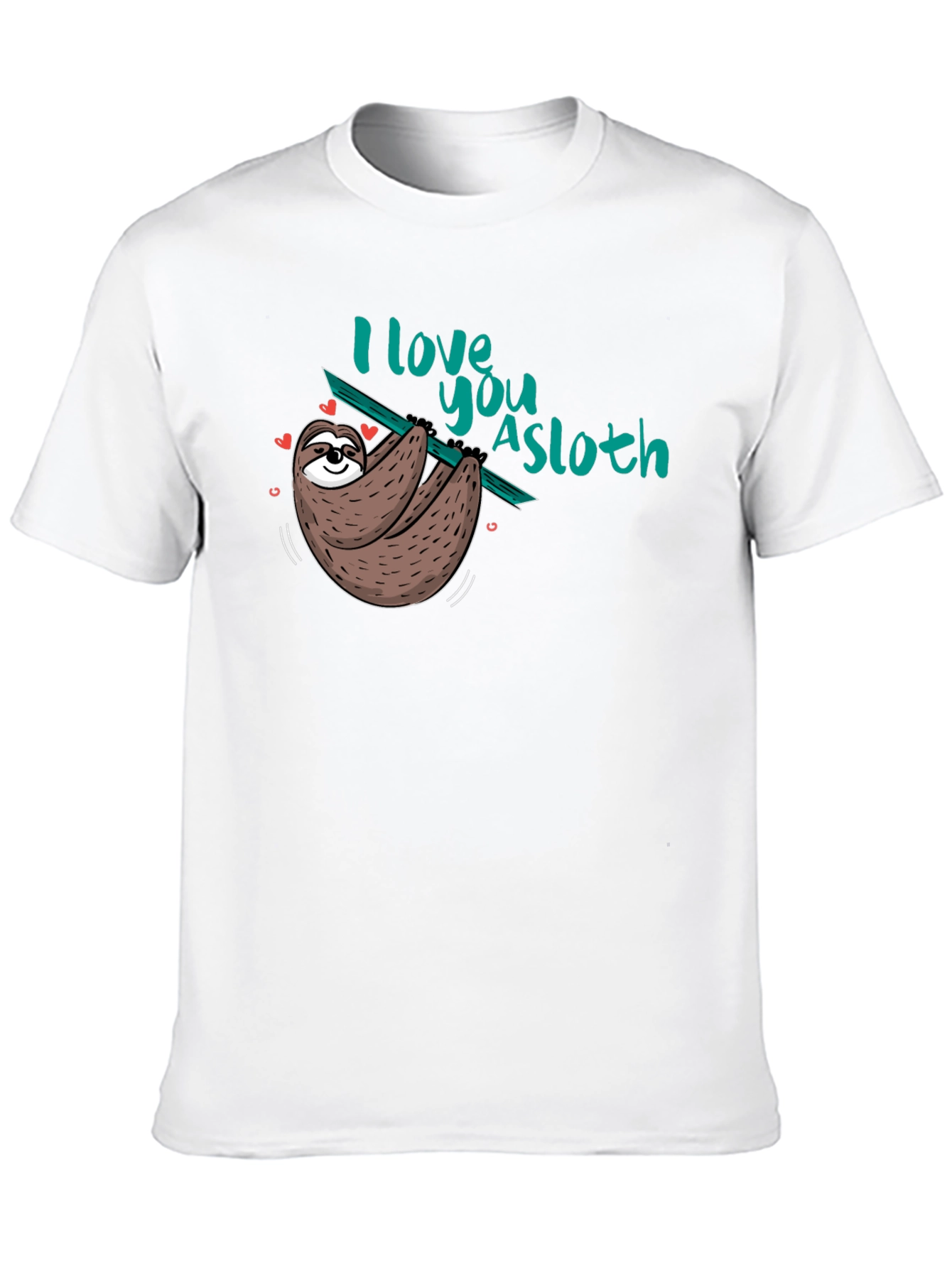 Black I love you a sloth Black T-Shirt view 10