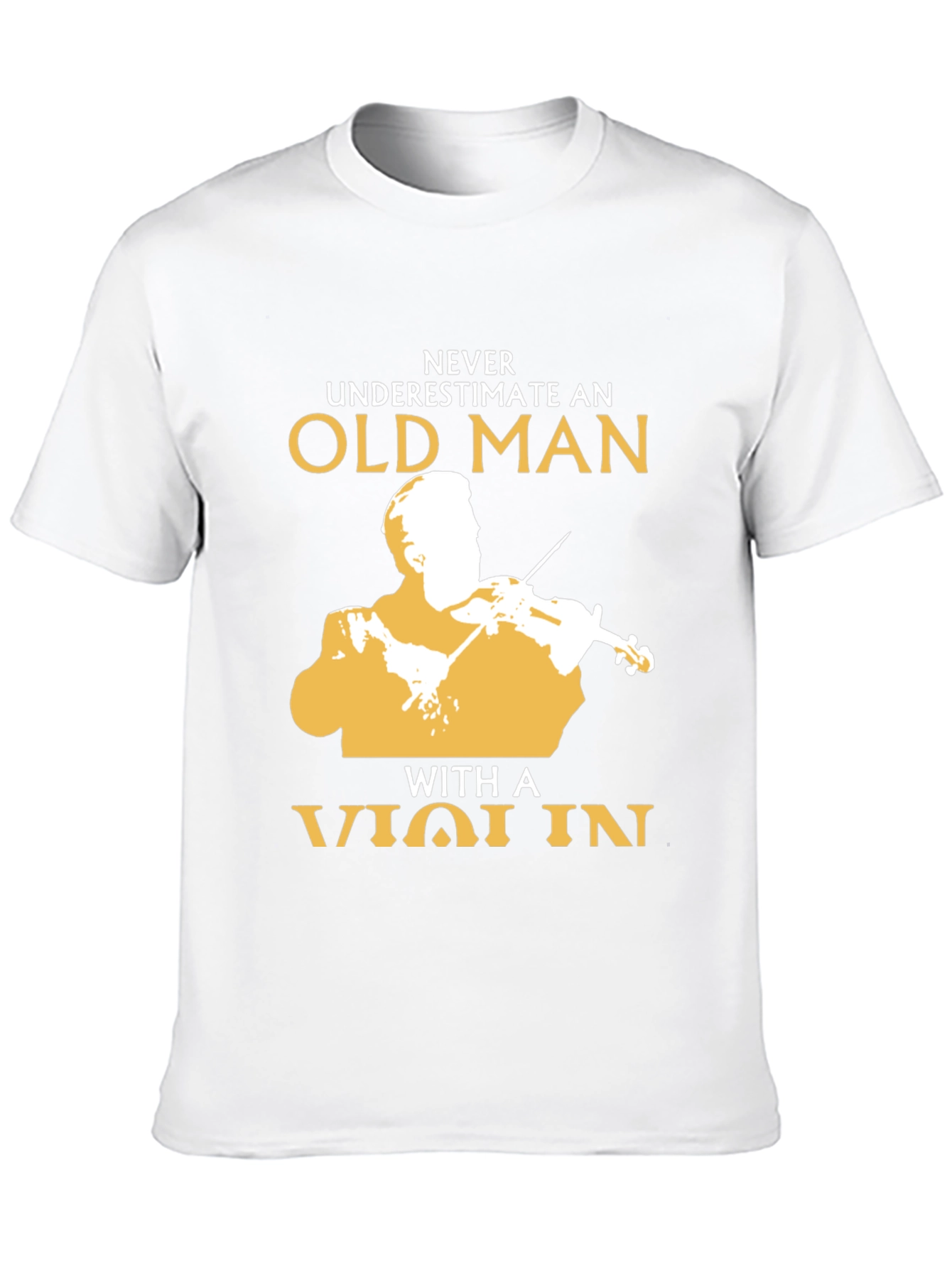 Black Never Underestimate Old Man with Violin Black T-Shirt view 10