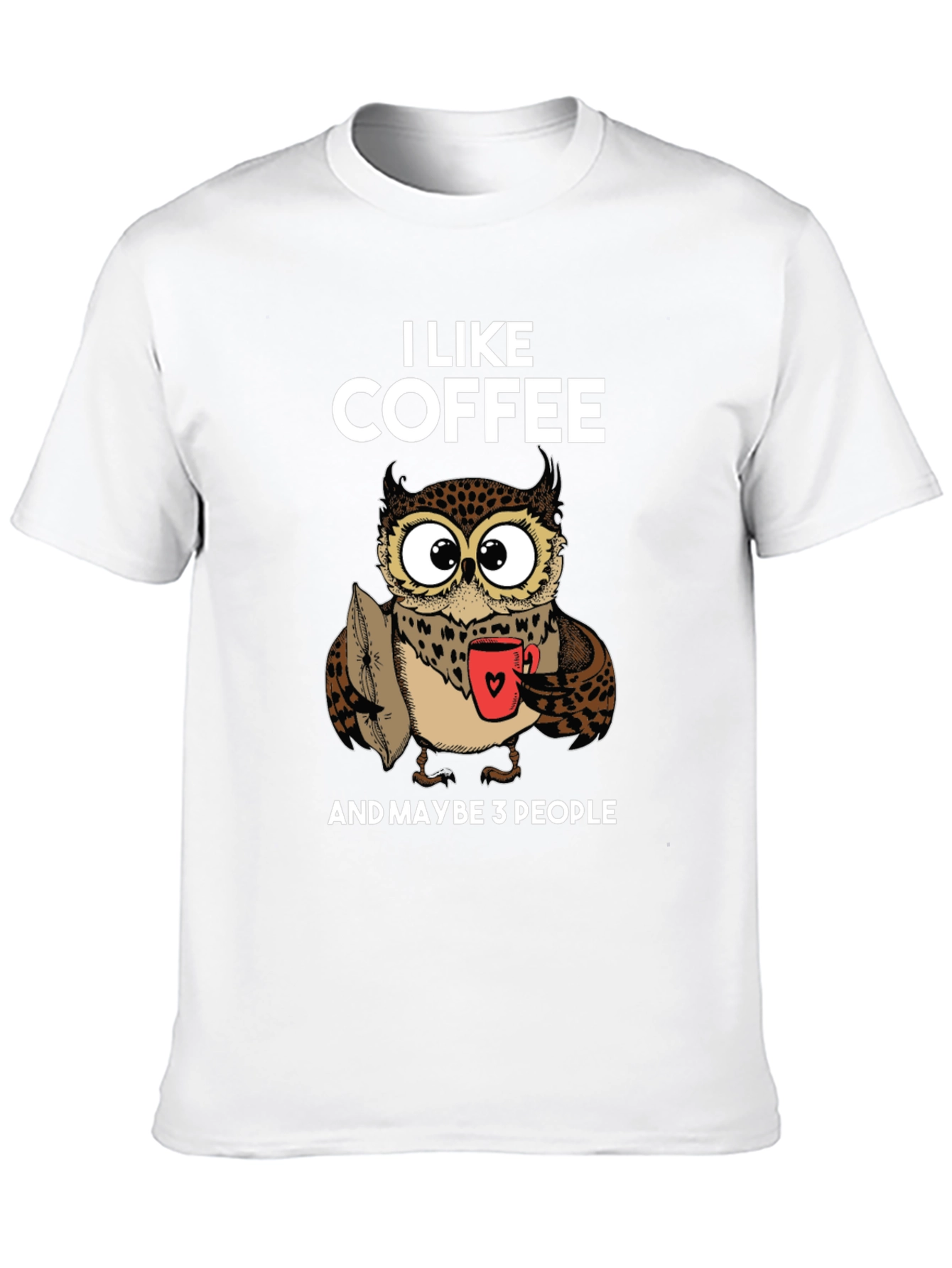 Black Funny Owl Coffee Lover T-Shirt - I Like Coffee view 10