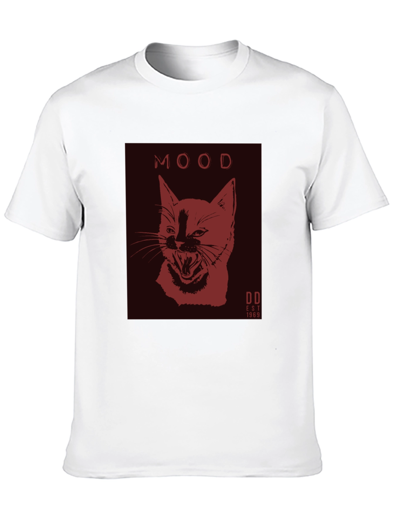 Black Moody Cat Graphic Tee - Black Cotton Comfort view 10