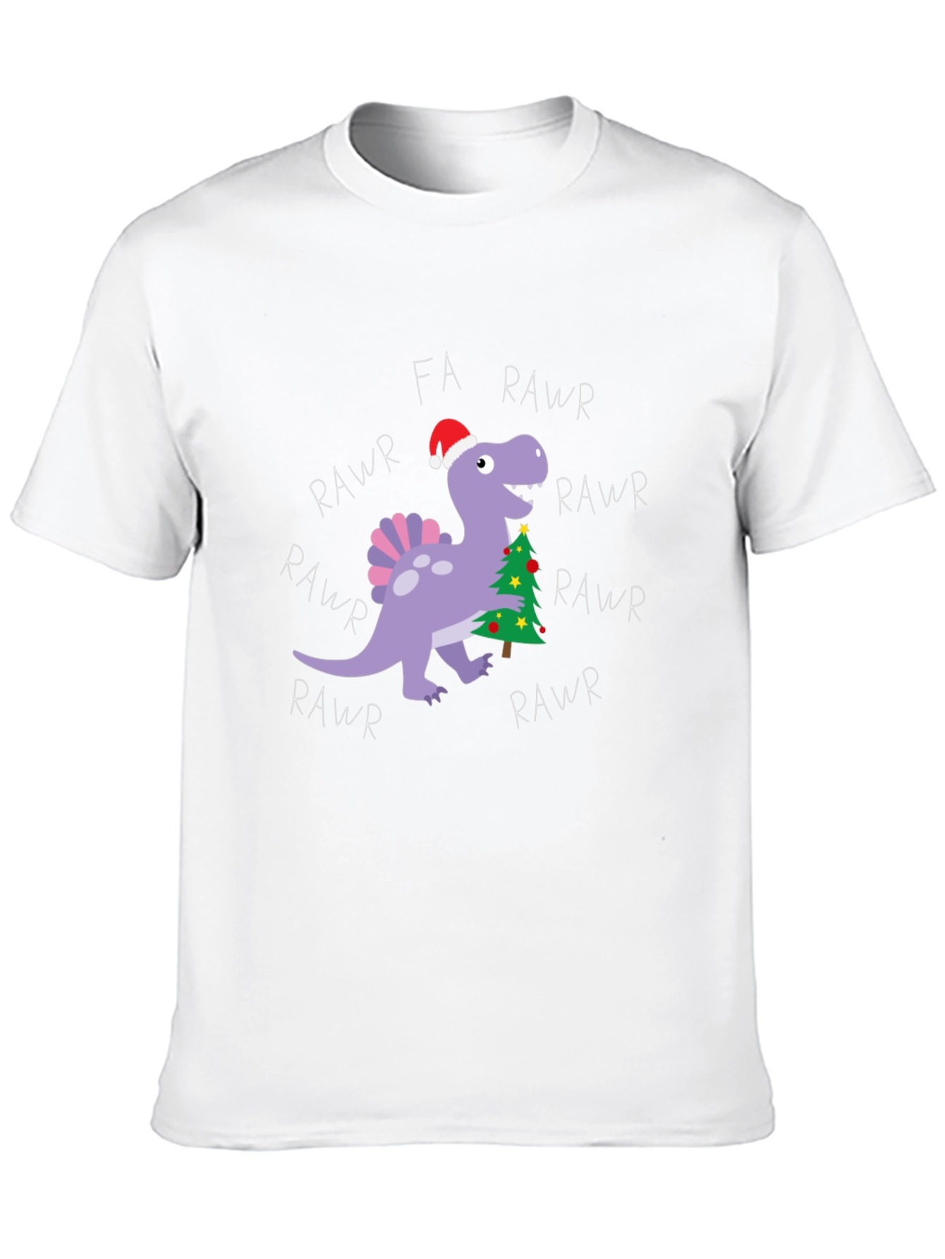 Black Fa Rawr Rawr Dinosaur Christmas T-Shirt view 10