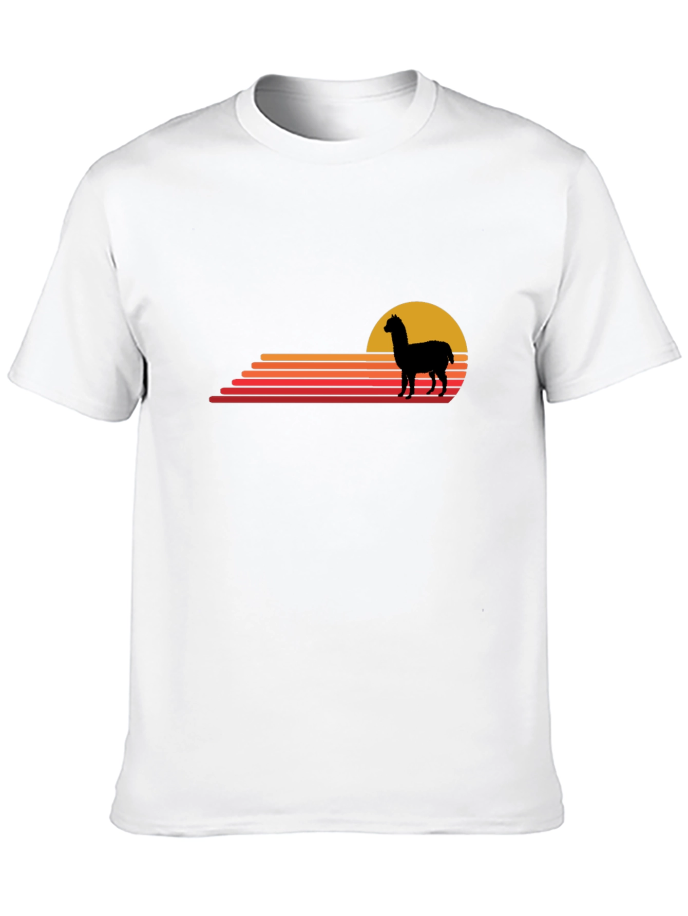 Black Alpaca Sunset Graphic Tee - Retro Style view 10
