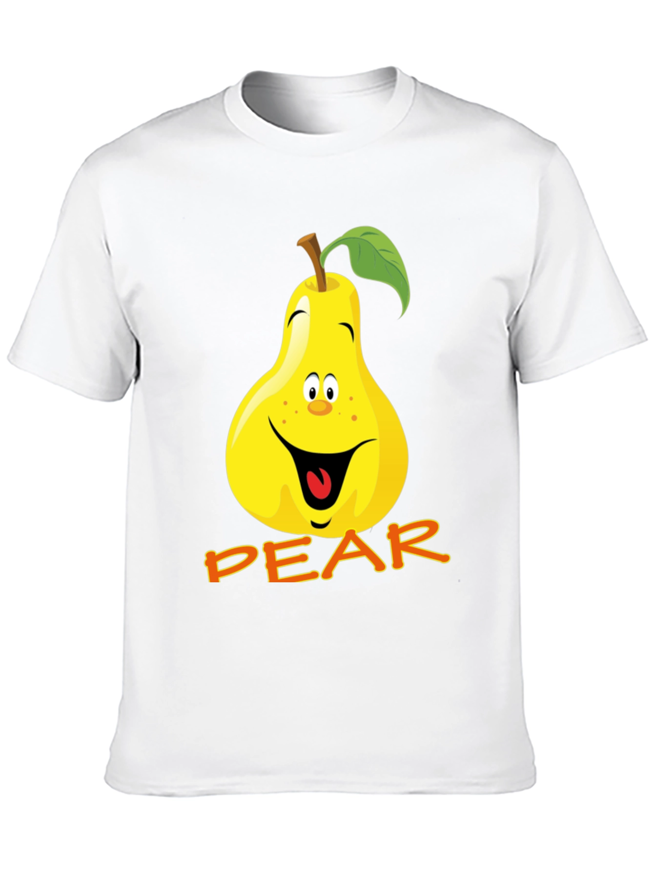 Black Funny Pear Cartoon T-Shirt view 10