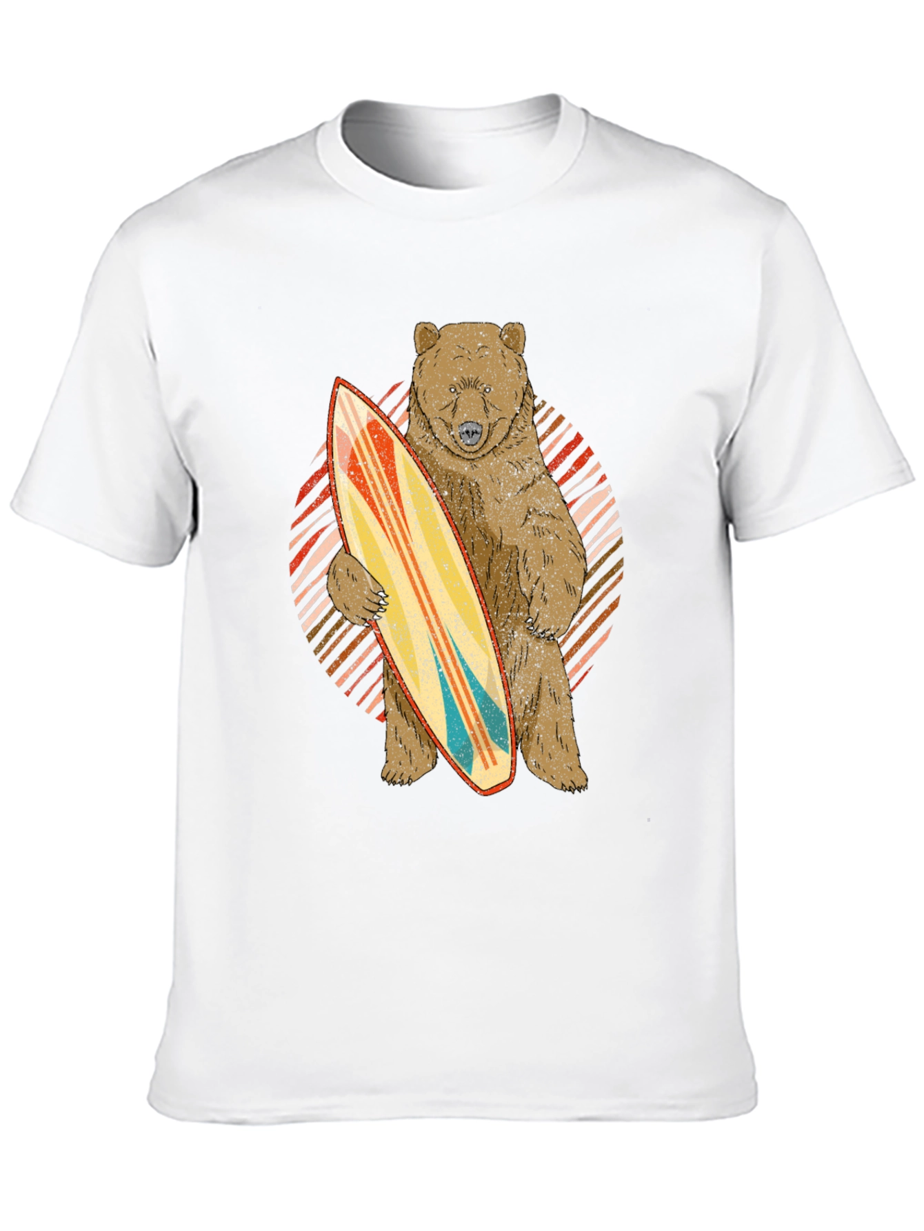 Black Bear with Surfboard Graphic Tee view 10